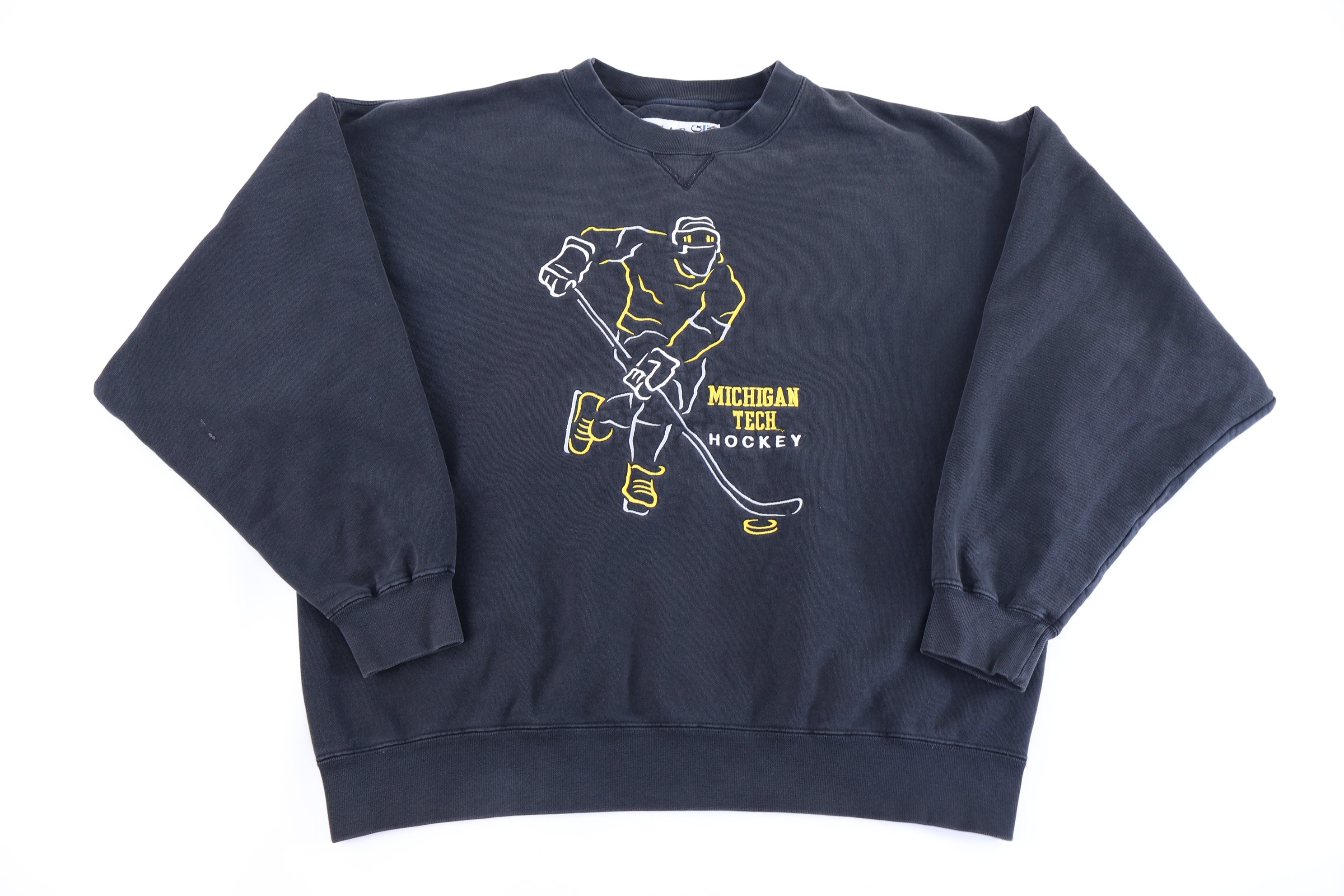 90's Michigan Tech Hockey Embroidered Sweatshirt