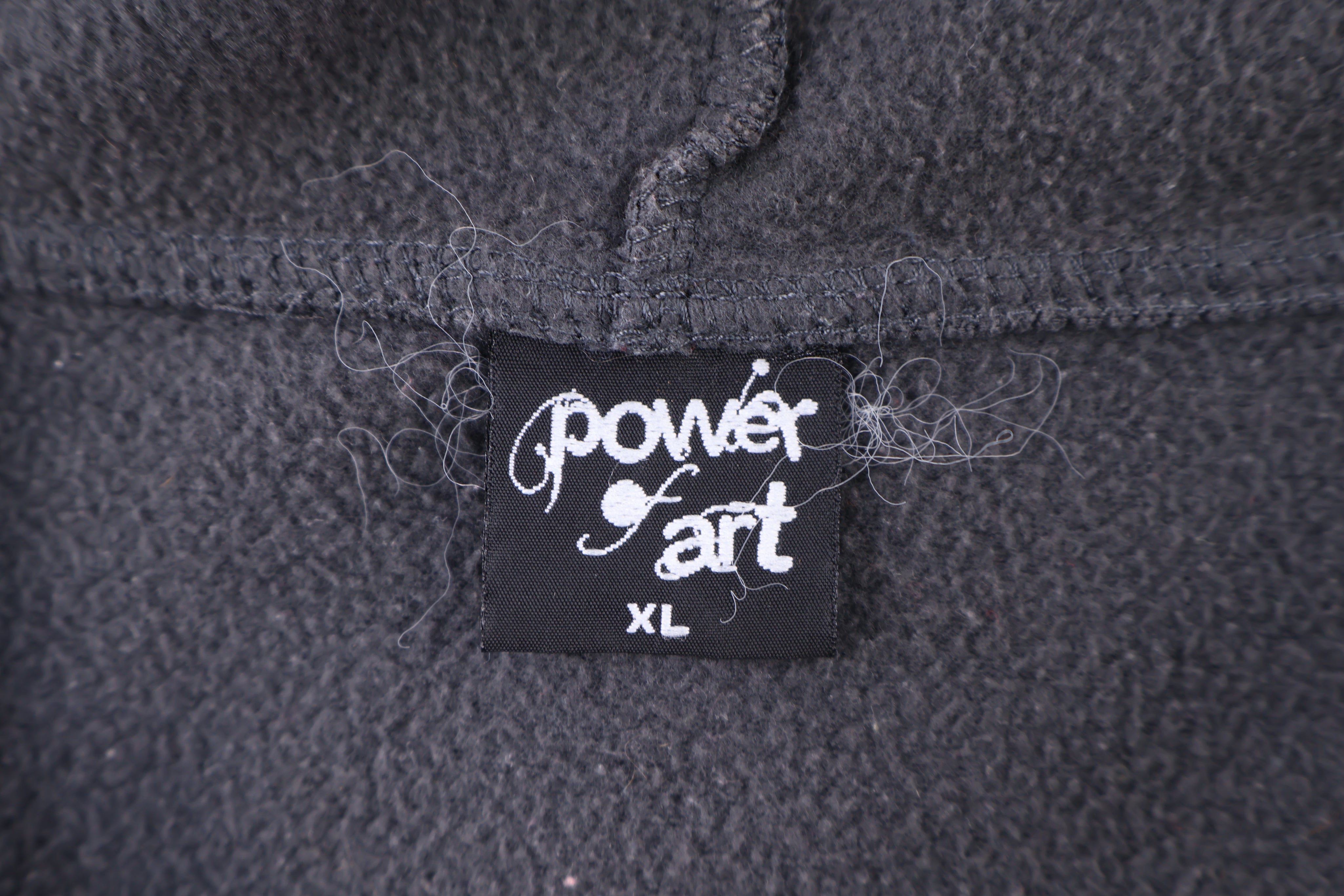 Vintage Power Art Grey & Black Full Zip Hoodie