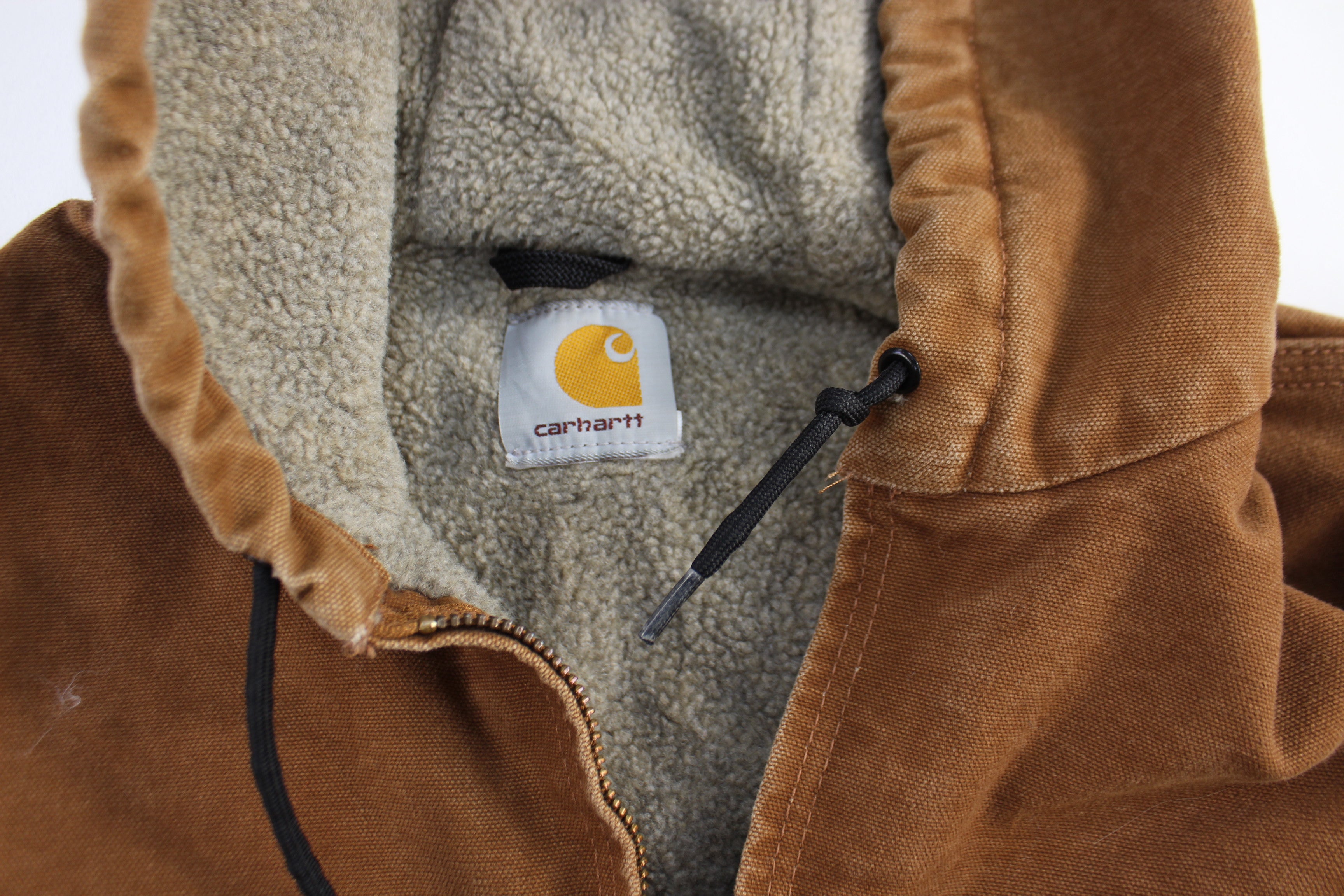Carhartt Logo Patch Brown Full Zip Hooded Jacket