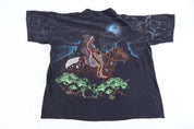 90's Native American Nature All Over Graphic T-shirt