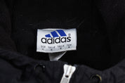 90's Adidas Embroidered Logo Black & White Full Zip Hooded Jacket