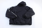 90's Adidas Embroidered Logo Black & White Full Zip Hooded Jacket