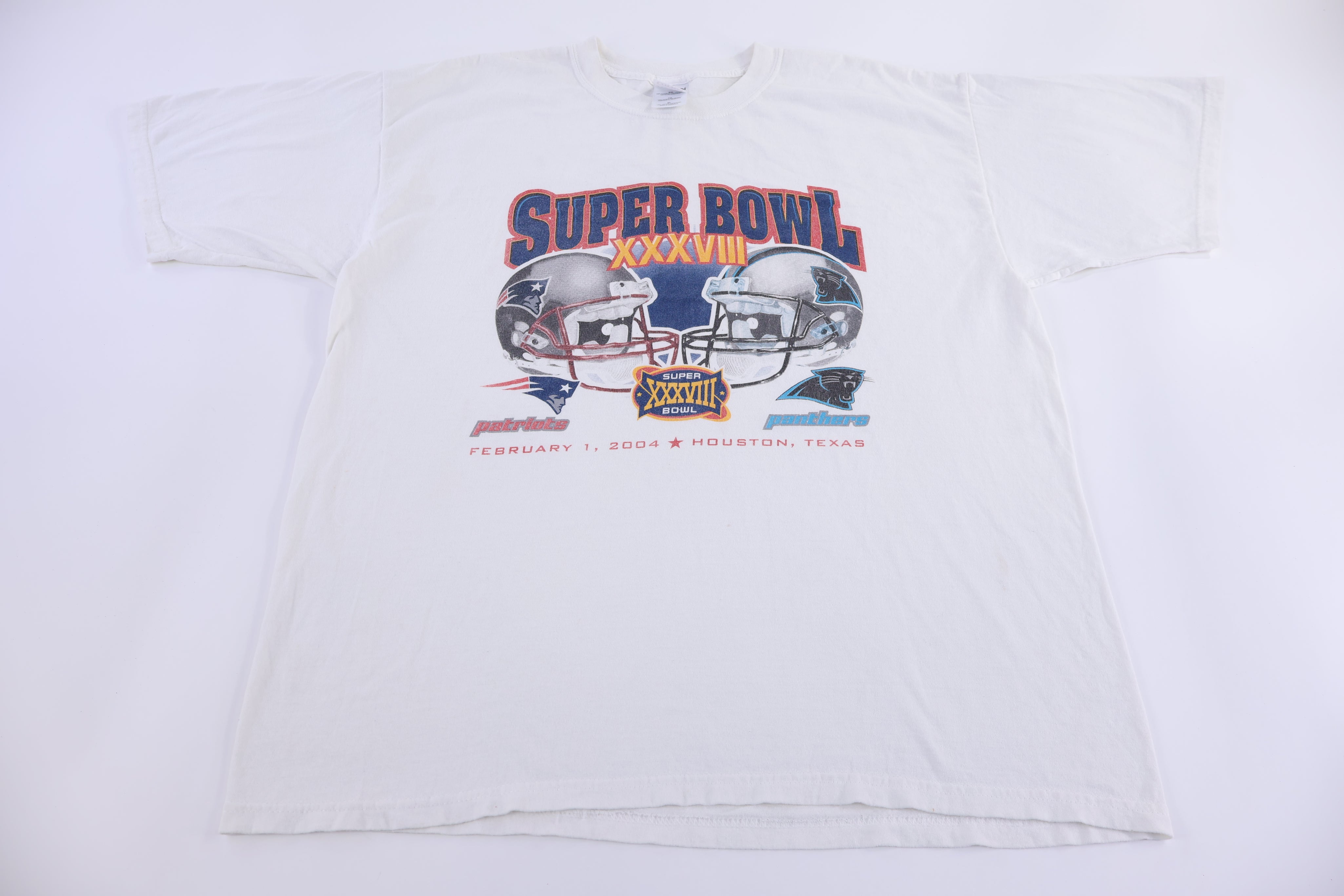 2004 Superbowl Patriots Vs Panthers Football T-shirt