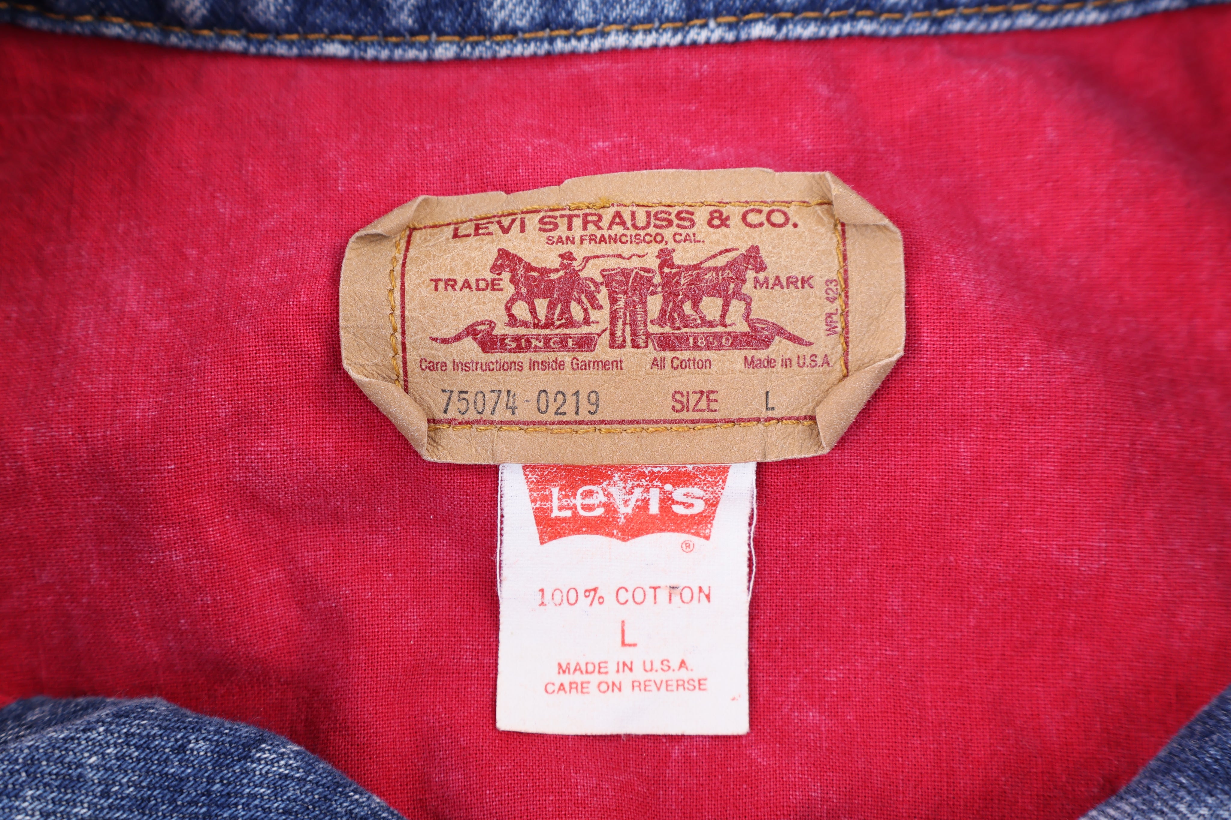 80' Levi's Acid Wash Denim Bomber Jacket