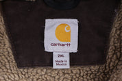 Carhartt Logo Patch Brown Sherpa Lined Jacket
