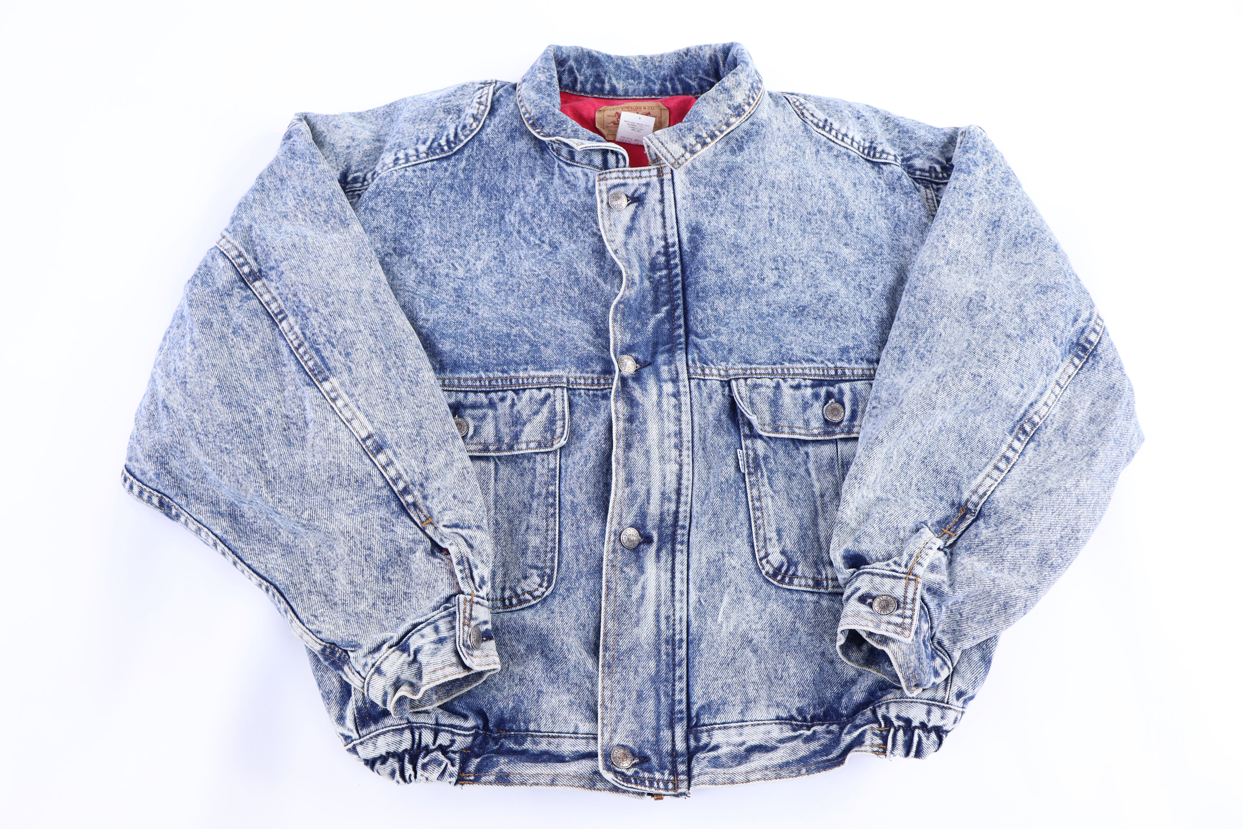 80' Levi's Acid Wash Denim Bomber Jacket