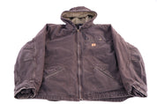 Carhartt Logo Patch Brown Sherpa Lined Jacket