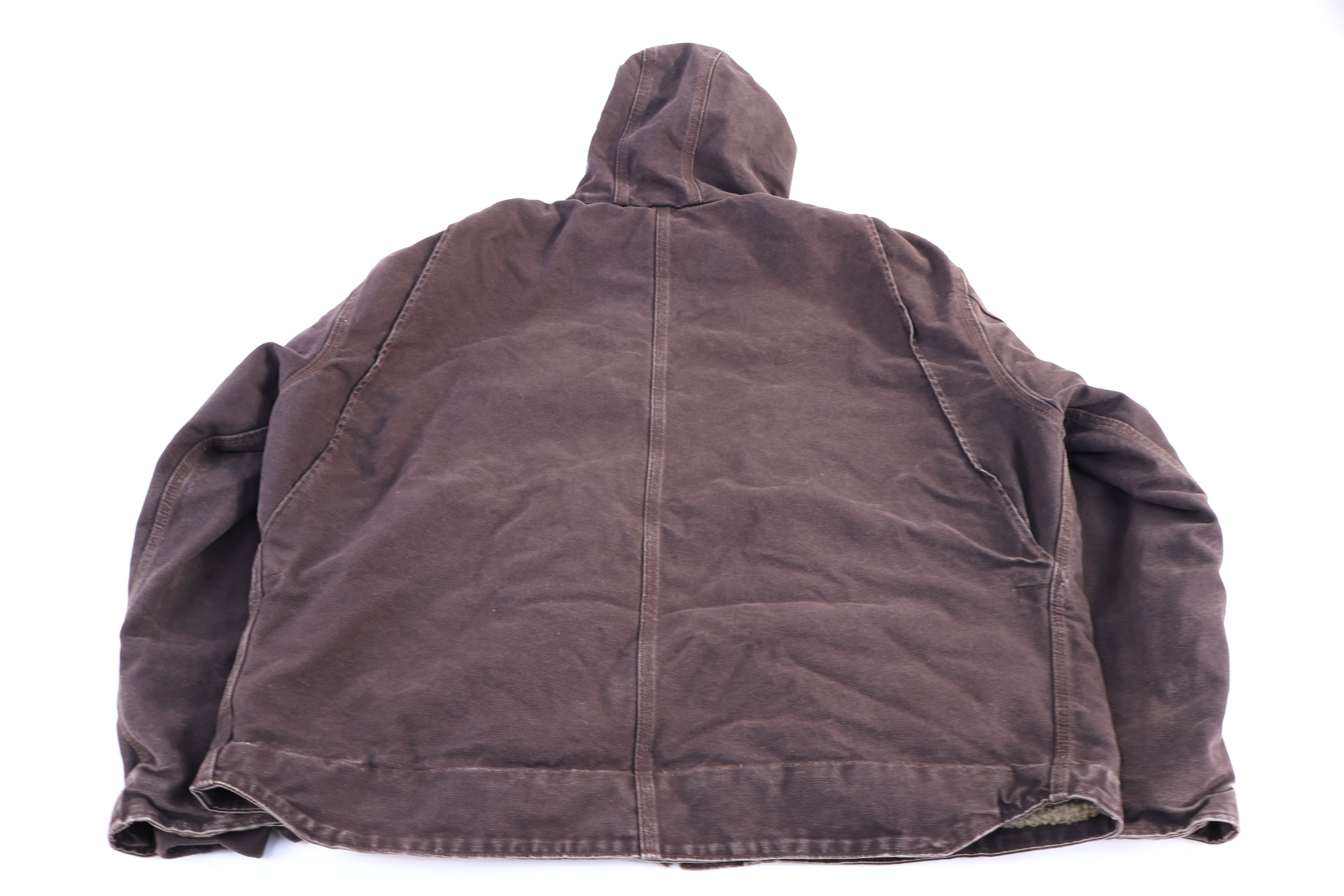 Carhartt Logo Patch Brown Sherpa Lined Jacket