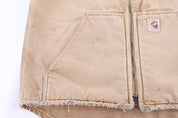 Carhartt Logo Patch Tan Sherpa Lined Full Zip Vest