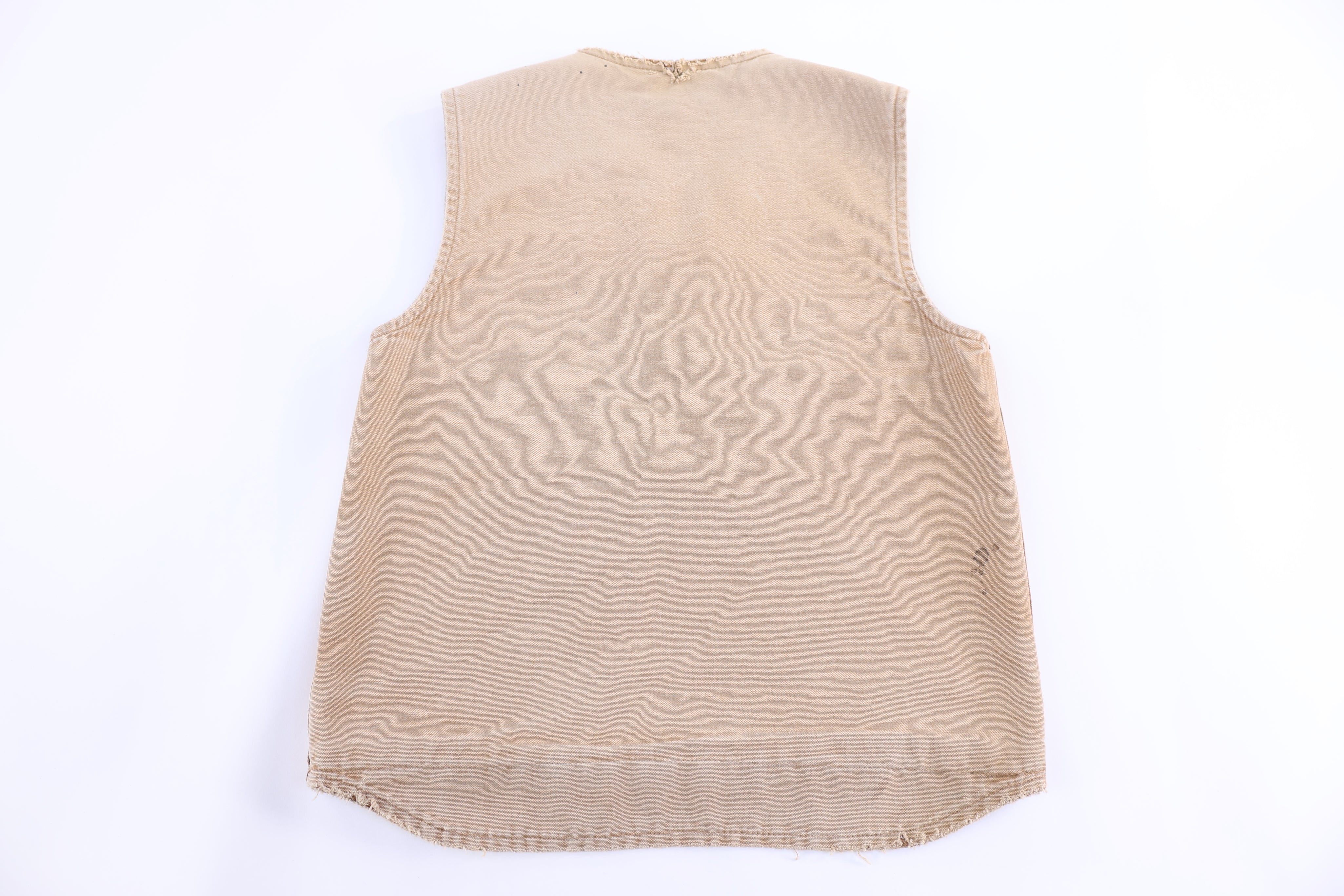 Carhartt Logo Patch Tan Sherpa Lined Full Zip Vest