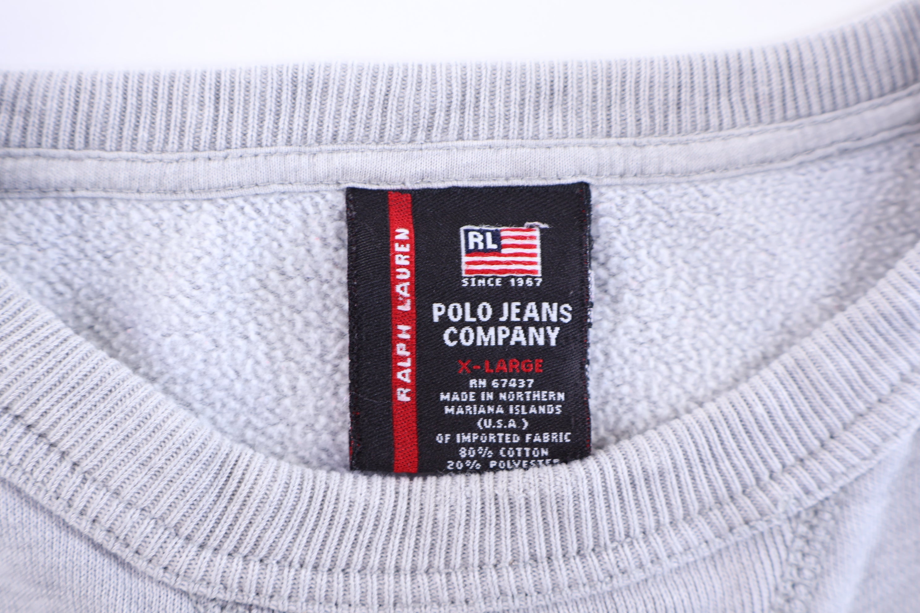 Polo Jeans Company Embroidered Grey Pullover