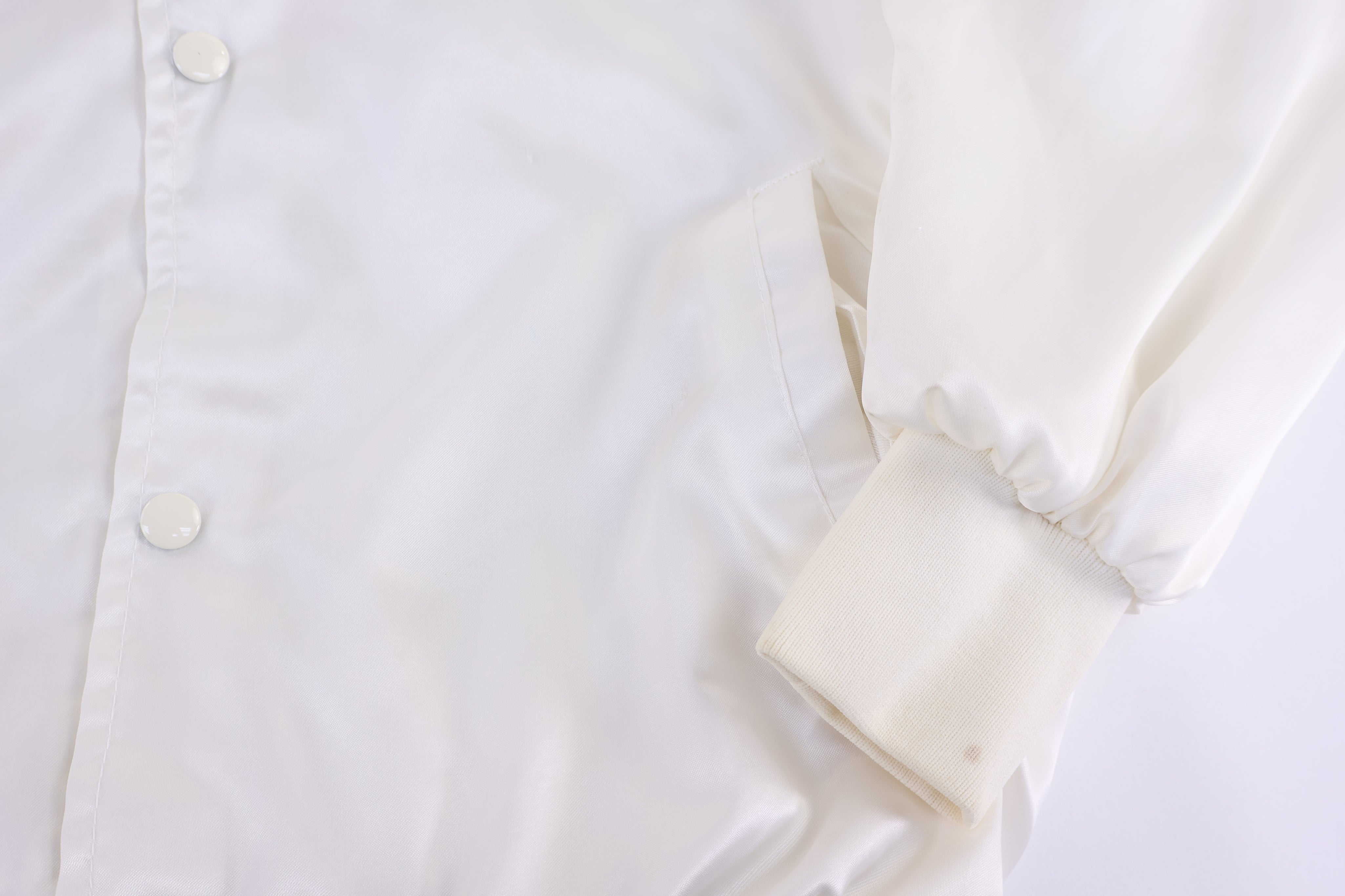 80's Cadillac White Satin Bomber Jacket
