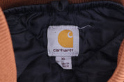 Vintage Carhartt Logo Patch Tan Full Zip Vest
