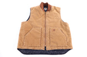 Vintage Carhartt Logo Patch Tan Full Zip Vest