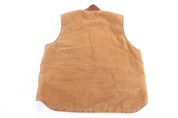 Vintage Carhartt Logo Patch Tan Full Zip Vest