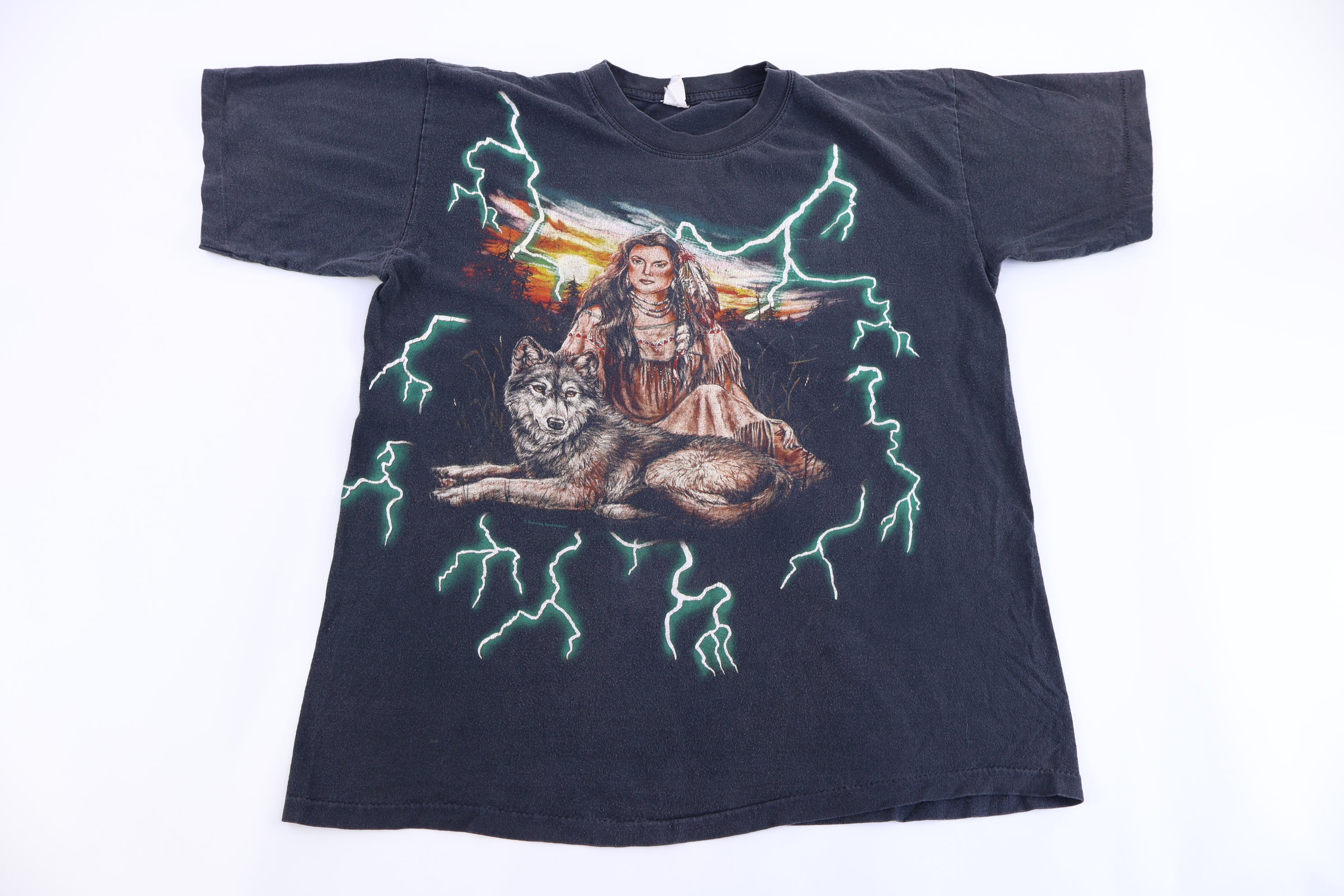 90's American Thunder Native American Lighting T-shirt