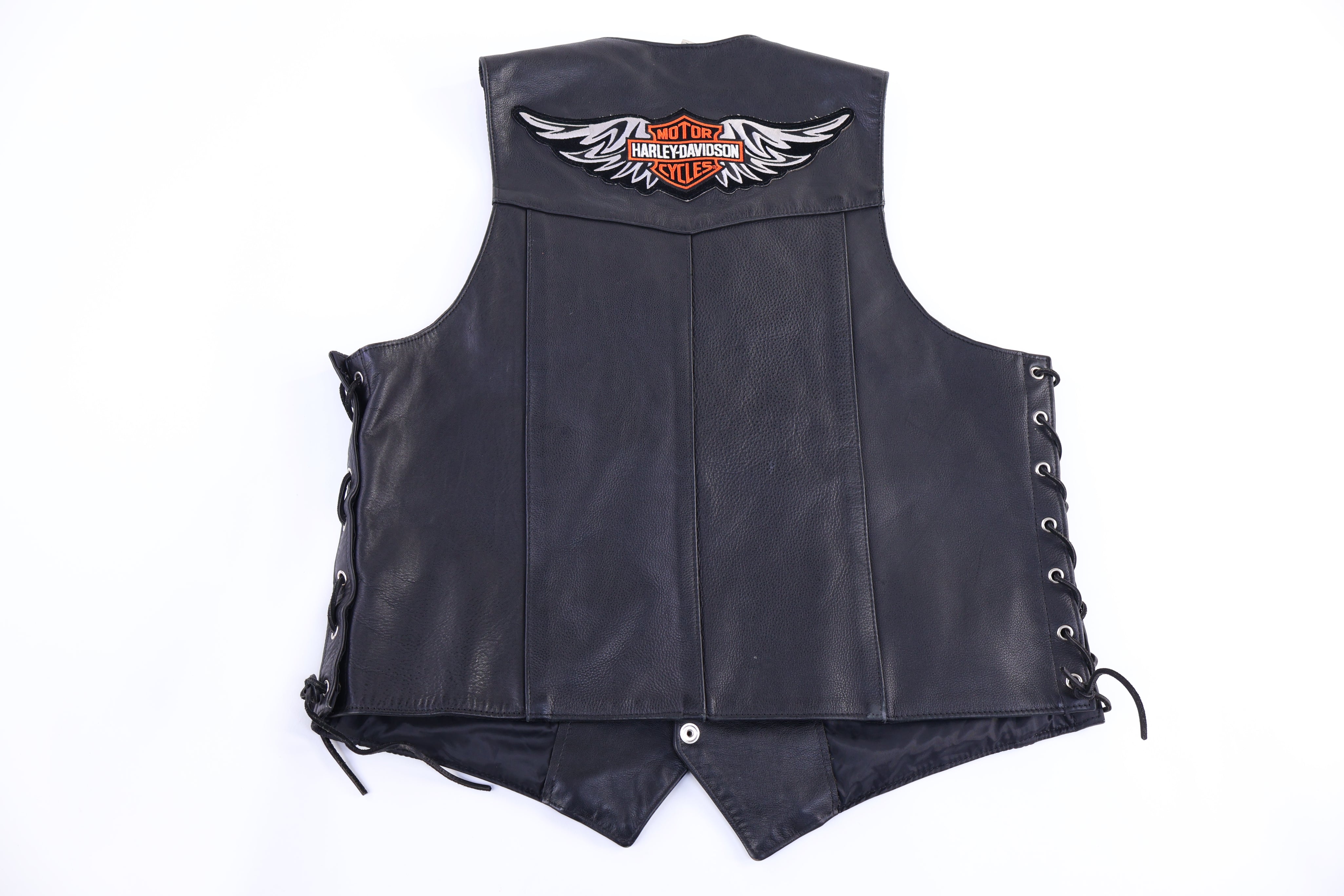 Vintage Buffalo Nickle Button Black Leather Vest