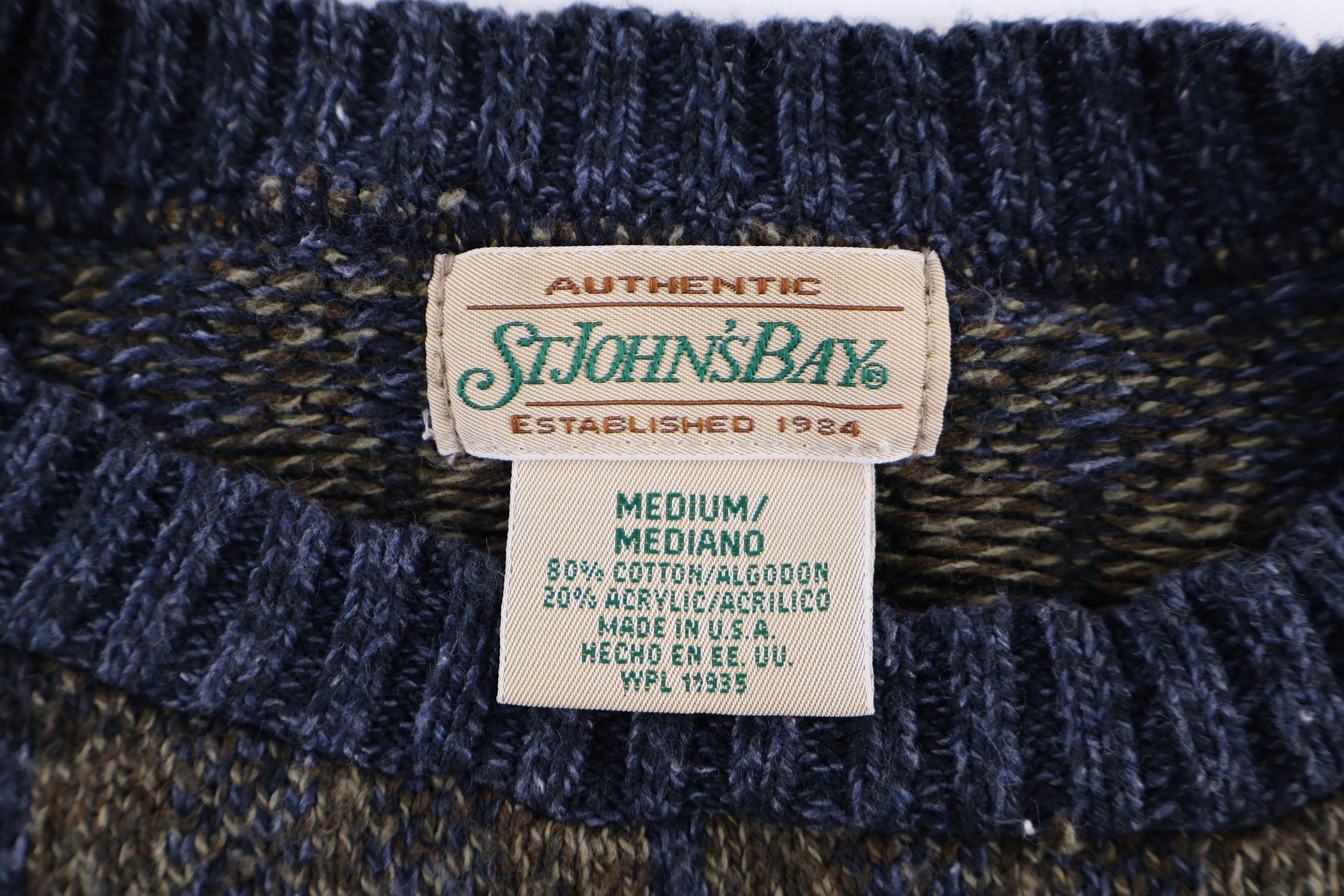 Vintage St. Johns Bay Multipatterned Knit Sweater