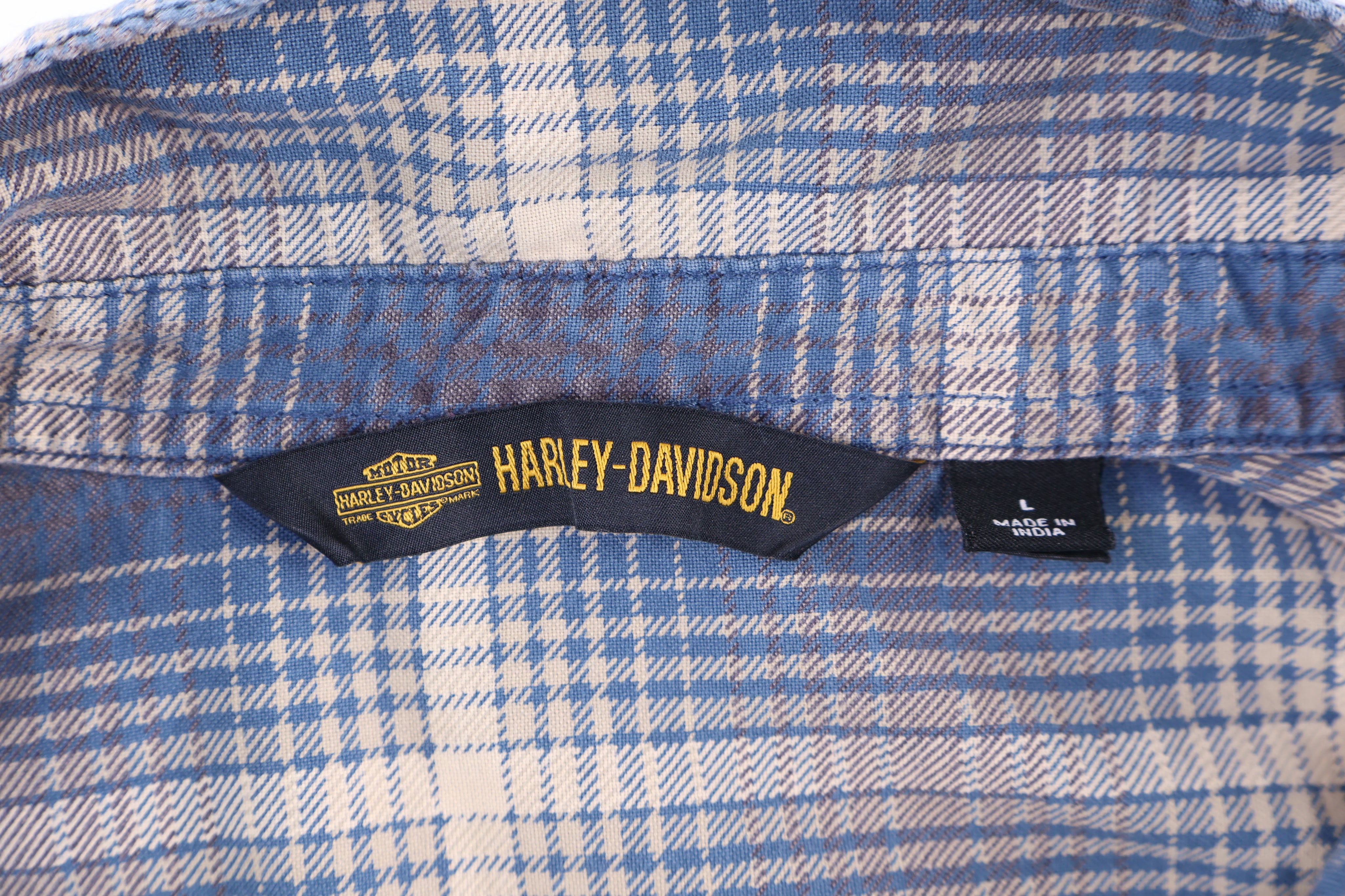Harley Davidson Motorcycles Multicolor Plaid LS Button Down