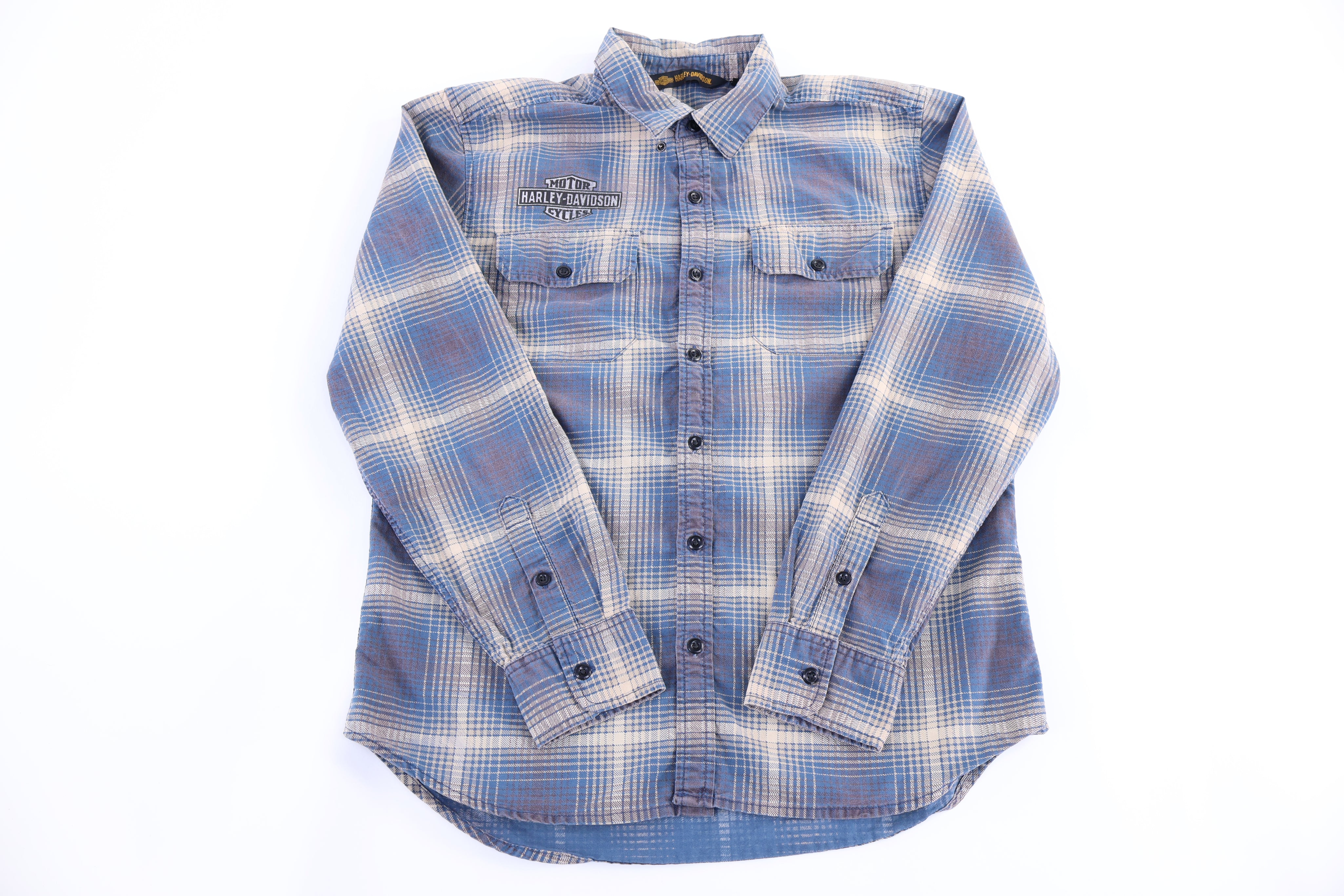 Harley Davidson Motorcycles Multicolor Plaid LS Button Down