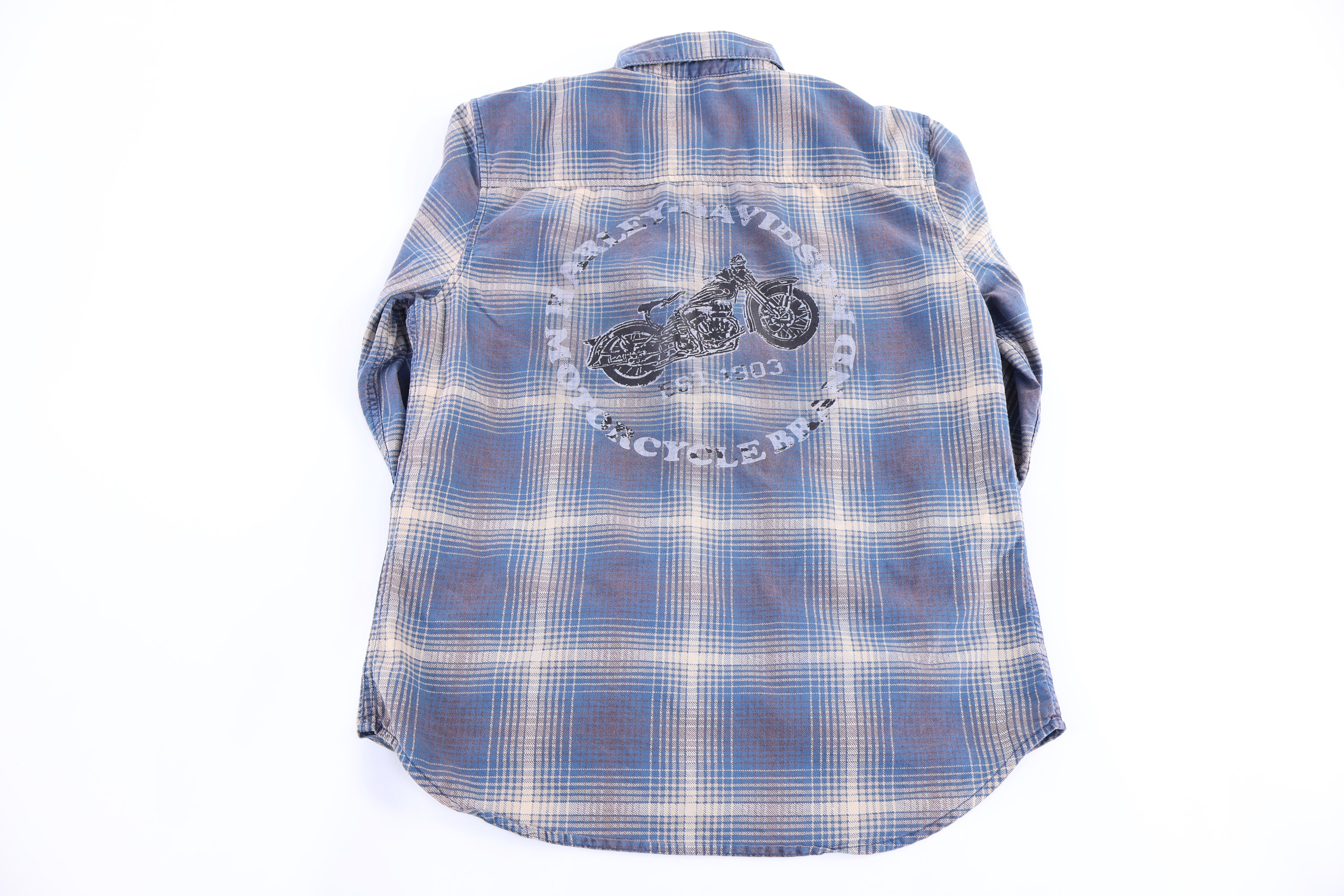 Harley Davidson Motorcycles Multicolor Plaid LS Button Down