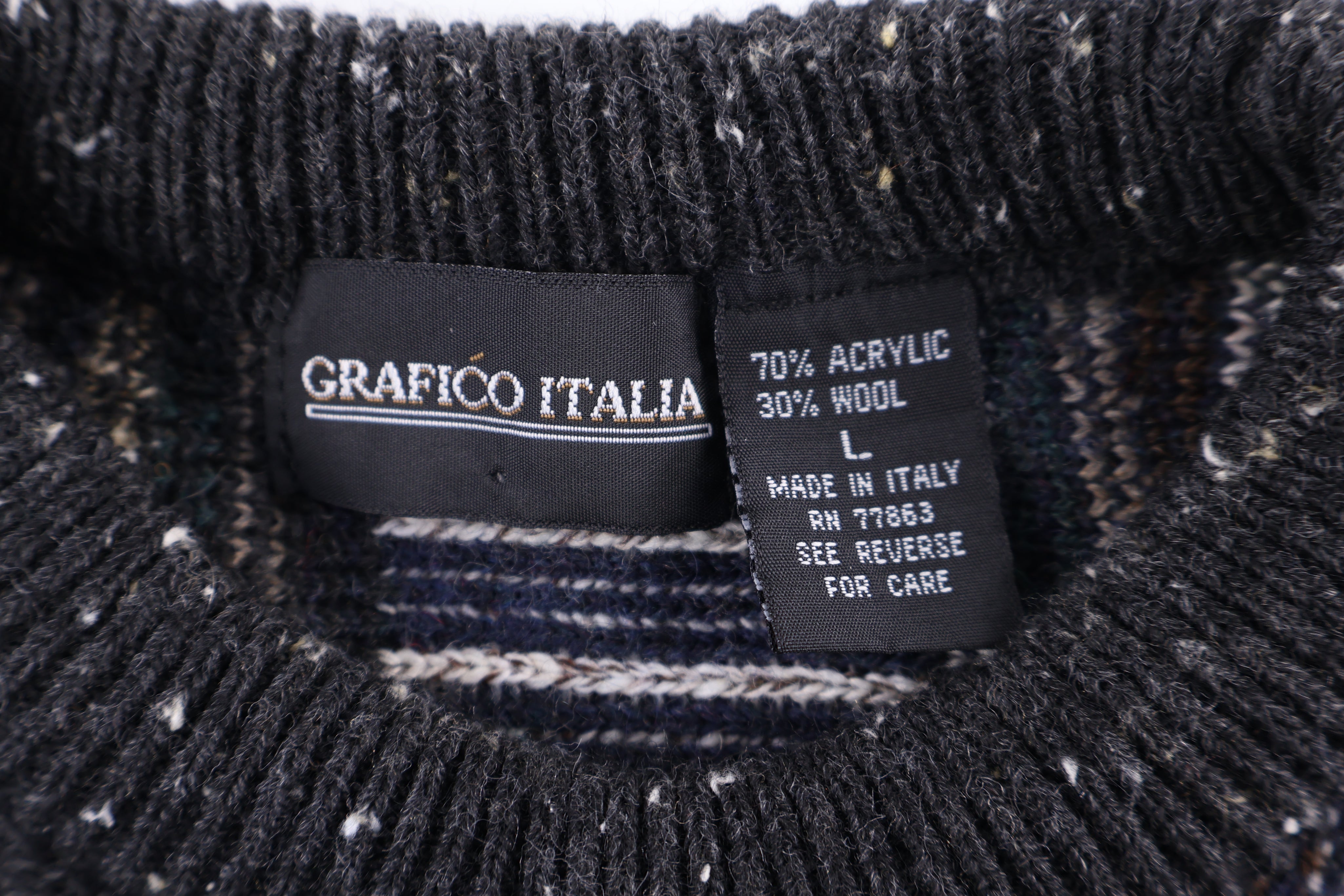 Vintage Grafico Italia Multipattern Knit Sweater