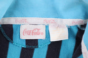 80's Coca-Cola Blue & Black Striped Button Up