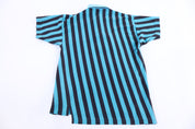 80's Coca-Cola Blue & Black Striped Button Up