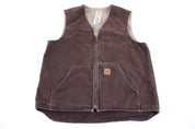 Carhartt Logo Patch Brown Full Zip Vest