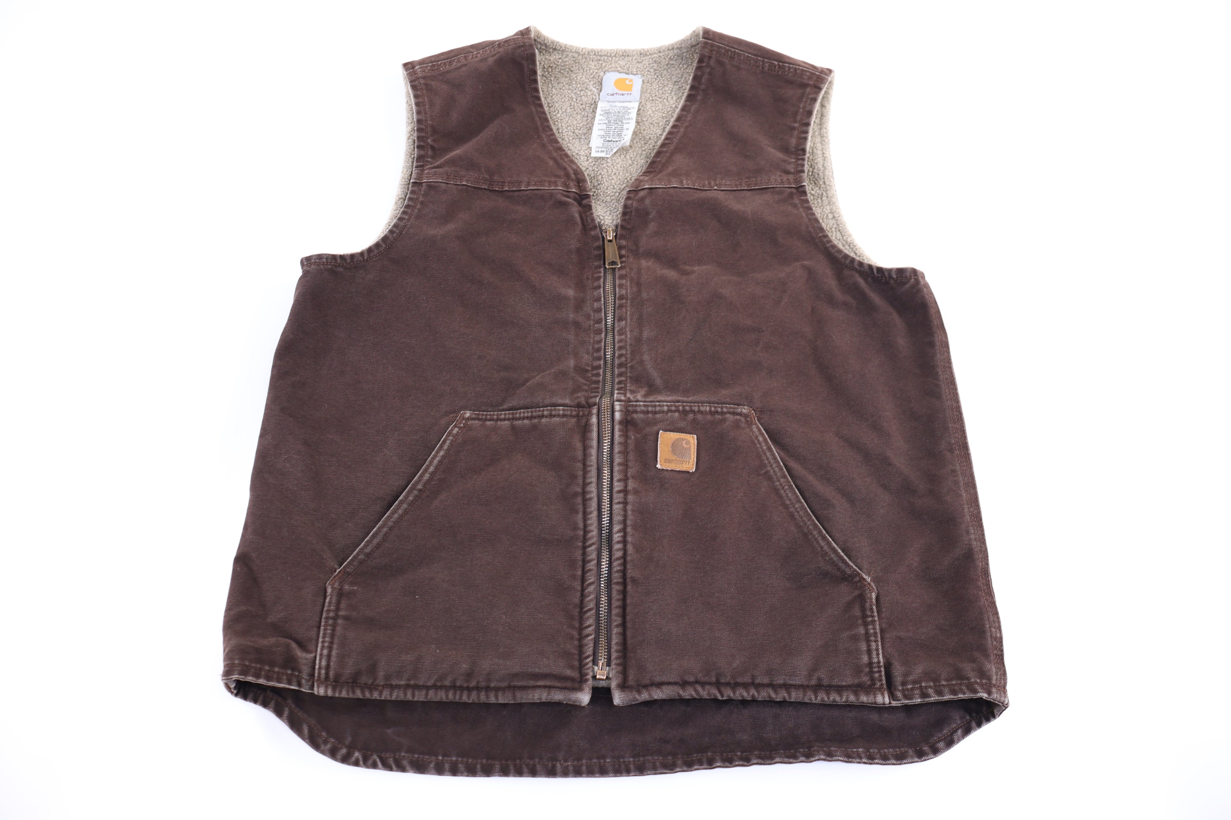 Carhartt Logo Patch Brown Full Zip Vest