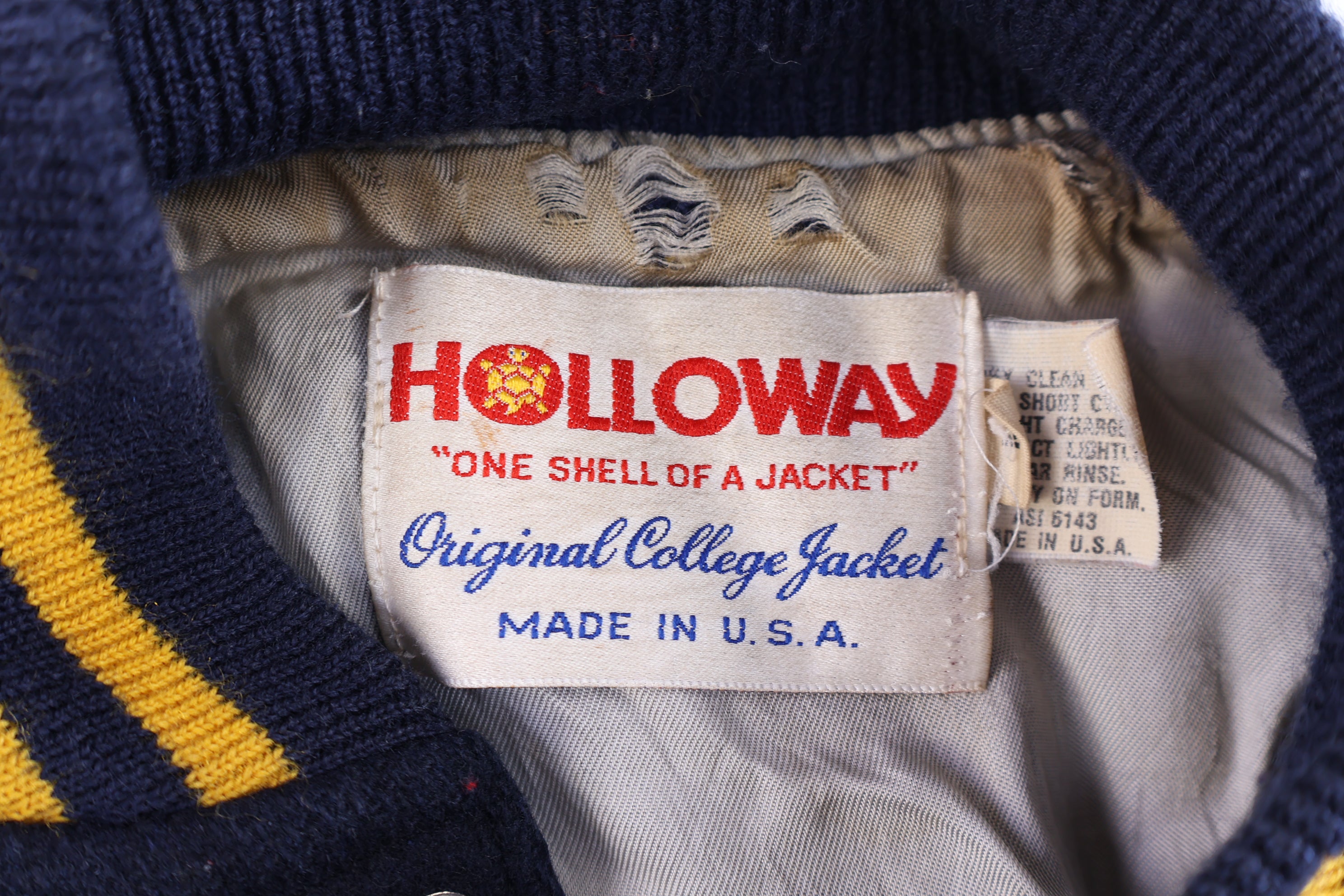 1984 Holloway Navy & Yellow Wool Varsity Jacket