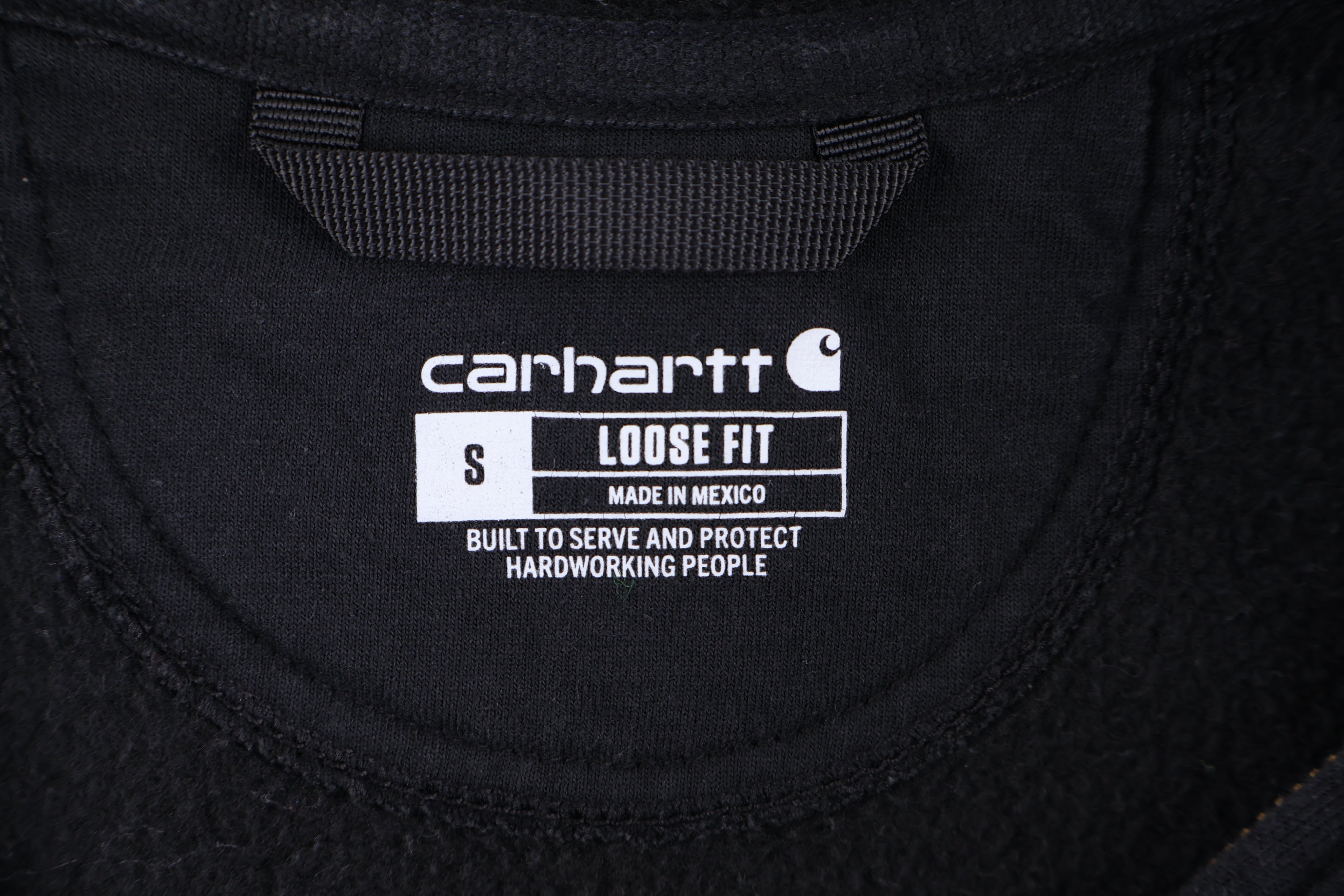 Carhartt Logo Patch Black Full Zip Hoodie