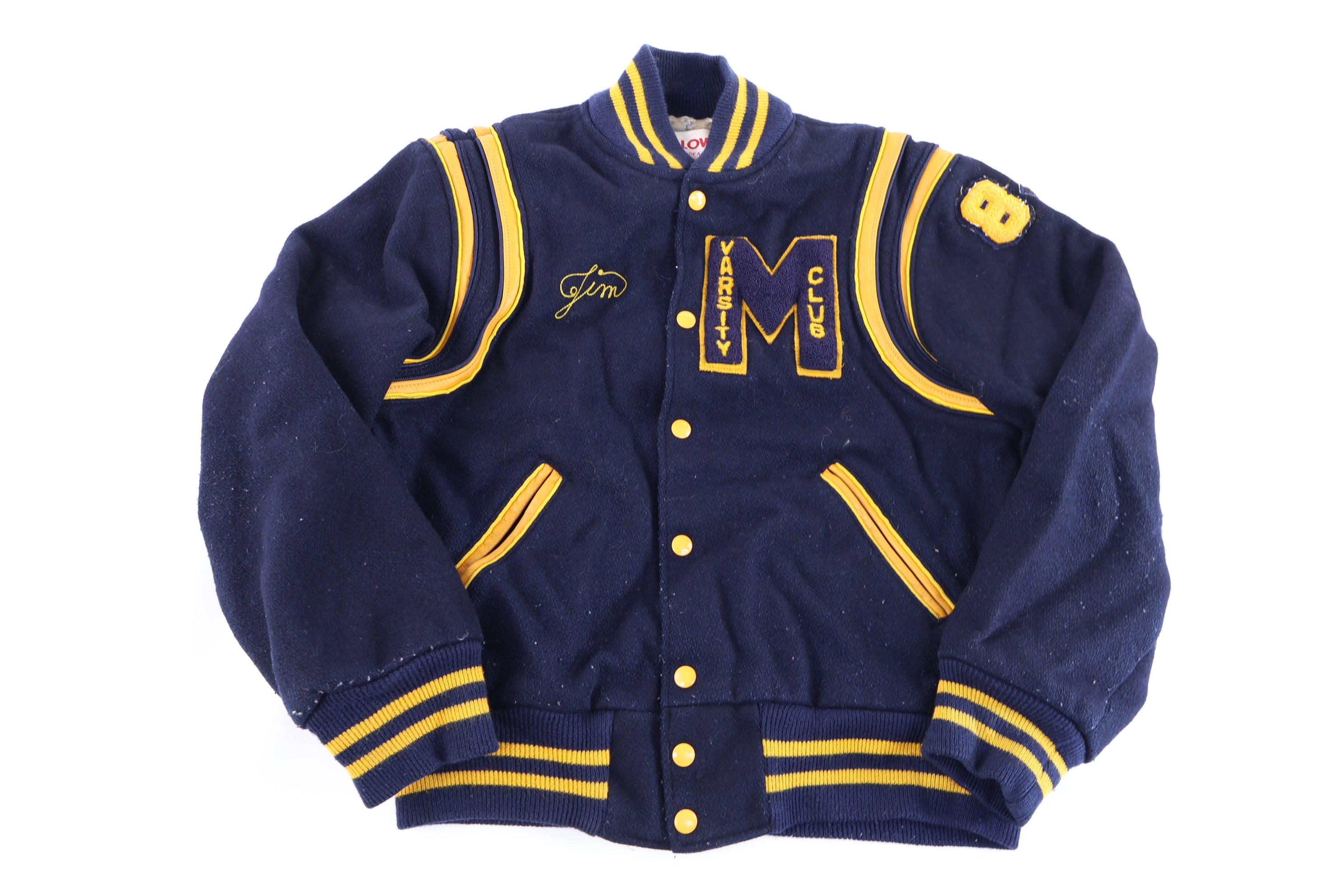 1984 Holloway Navy & Yellow Wool Varsity Jacket