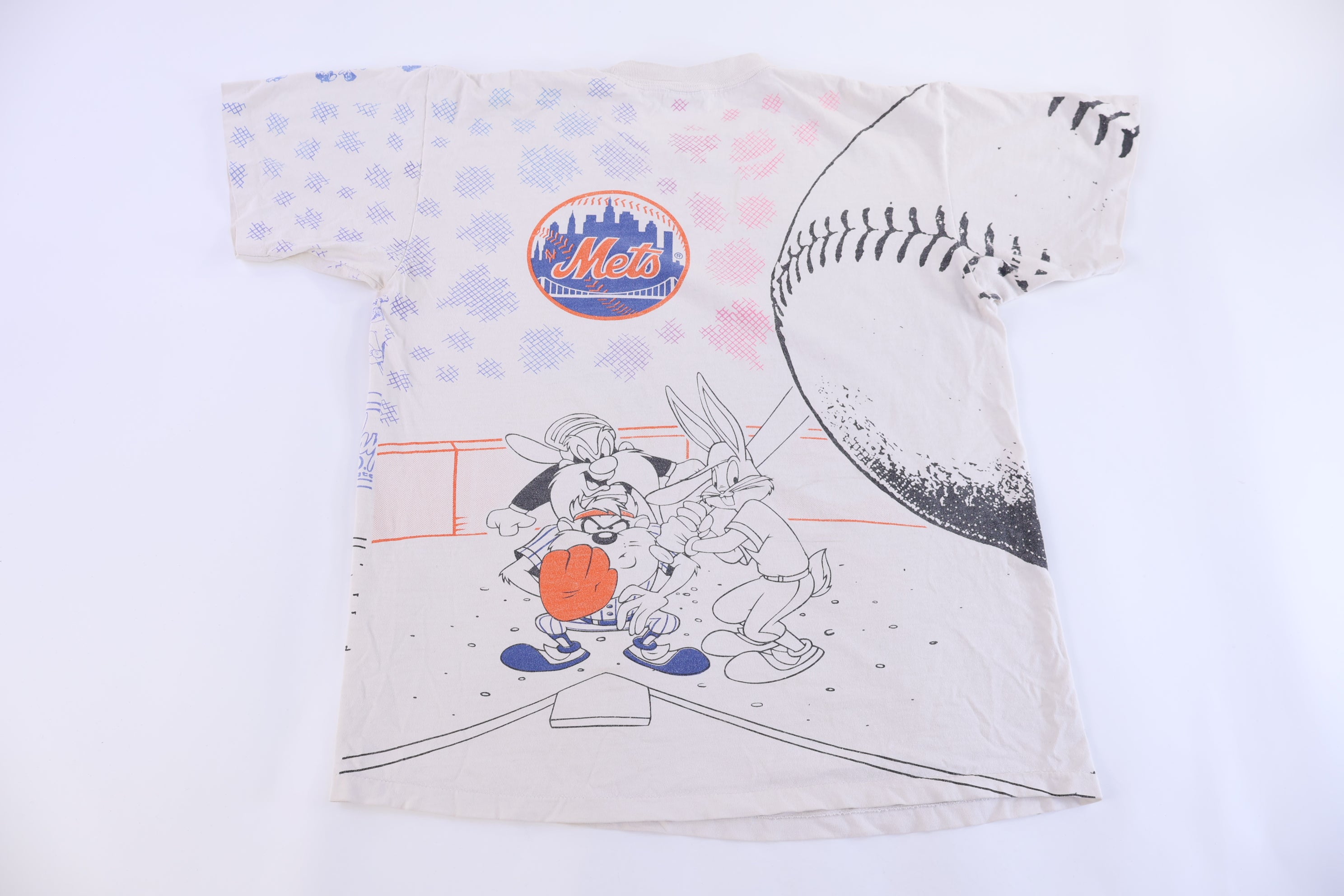 1993 New York Mets Looney Tunes All Over Graphic T-shirt