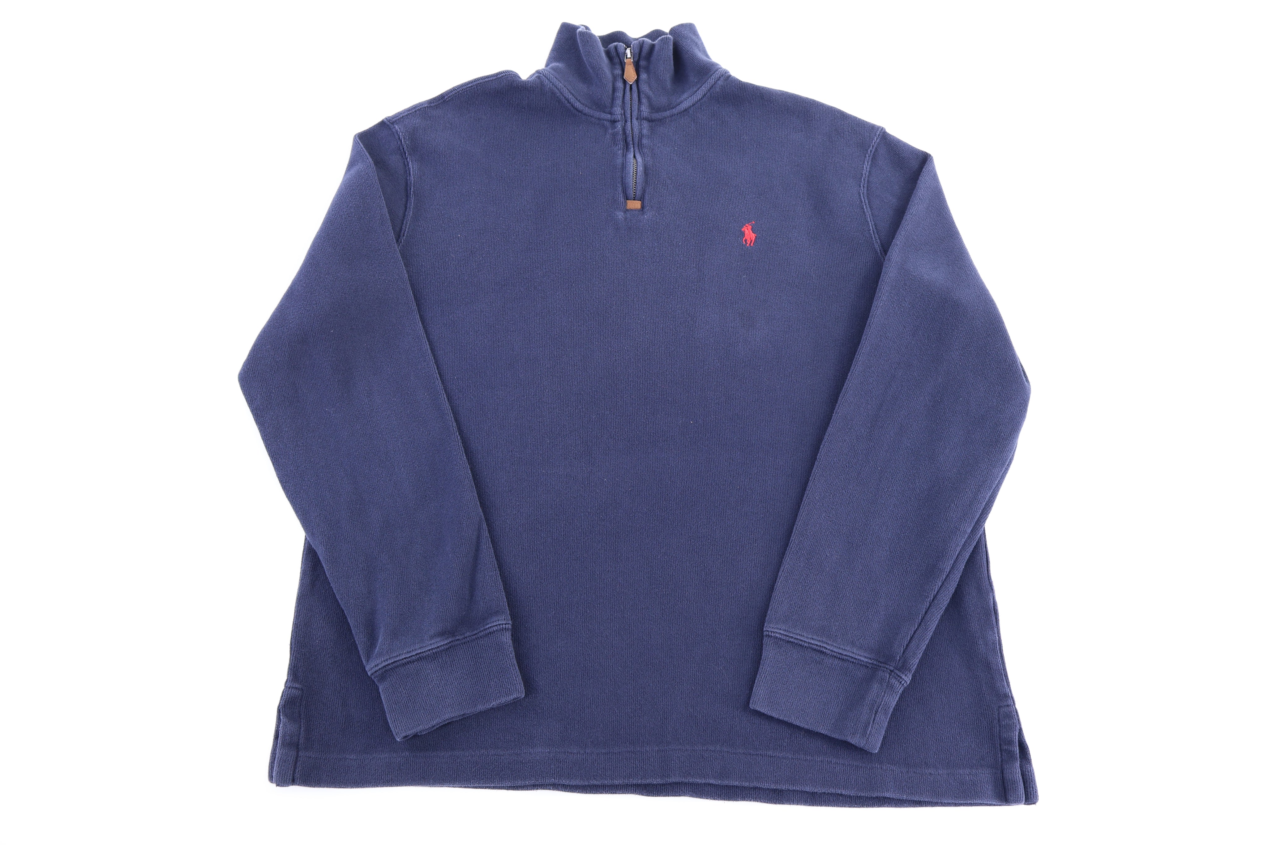 Polo Ralph Lauren Embroidered Logo Blue Quarter Zip Sweater