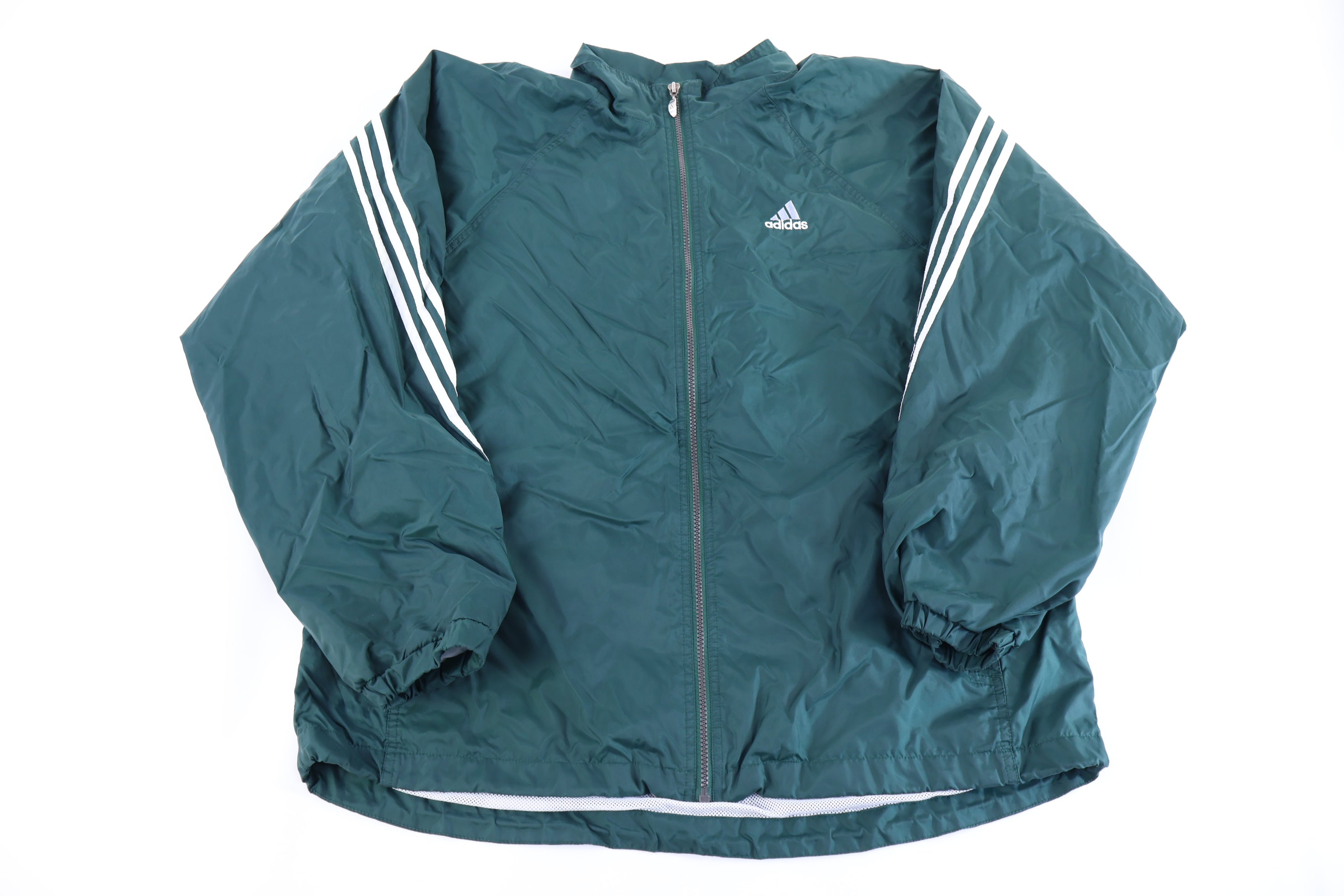 90's Adidas Embroidered Logo Green Full Zip Jacket