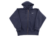 90's Nike Embroidered Logo Black Full Zip Hoodie