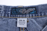 Y2K Ekgister Dark Wash Denim Shorts