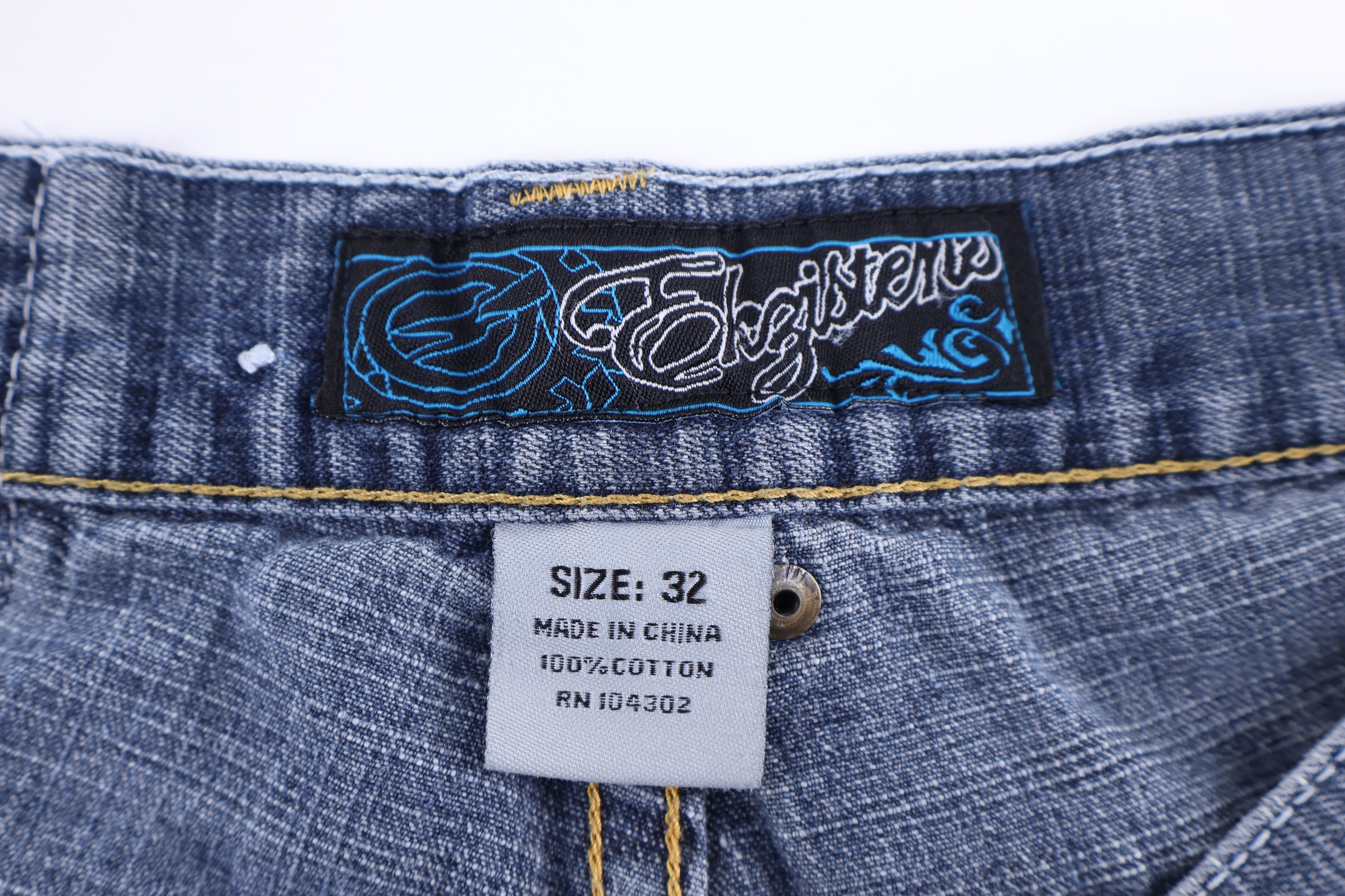 Y2K Ekgister Dark Wash Denim Shorts