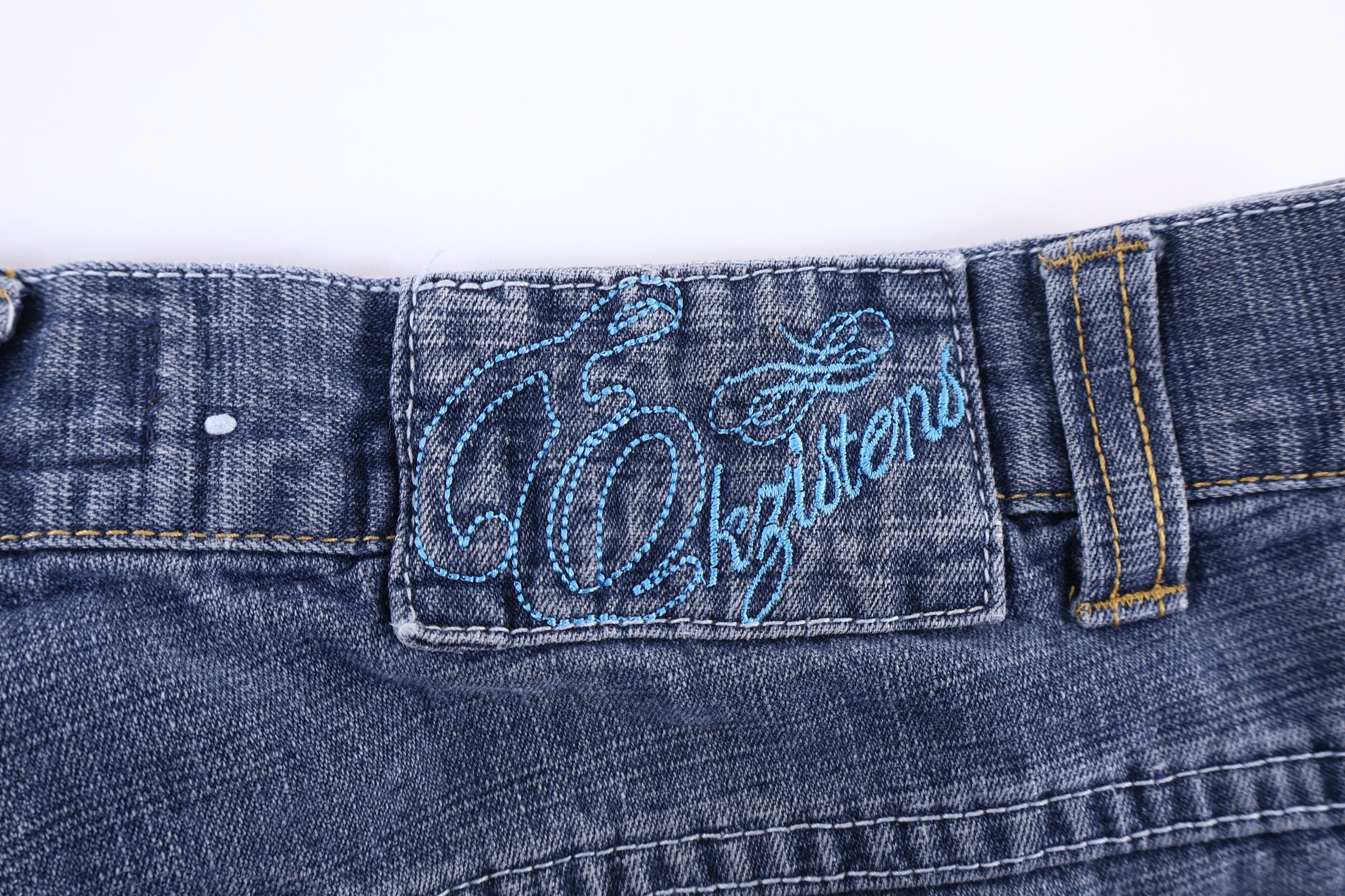Y2K Ekgister Dark Wash Denim Shorts
