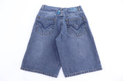 Y2K Ekgister Dark Wash Denim Shorts