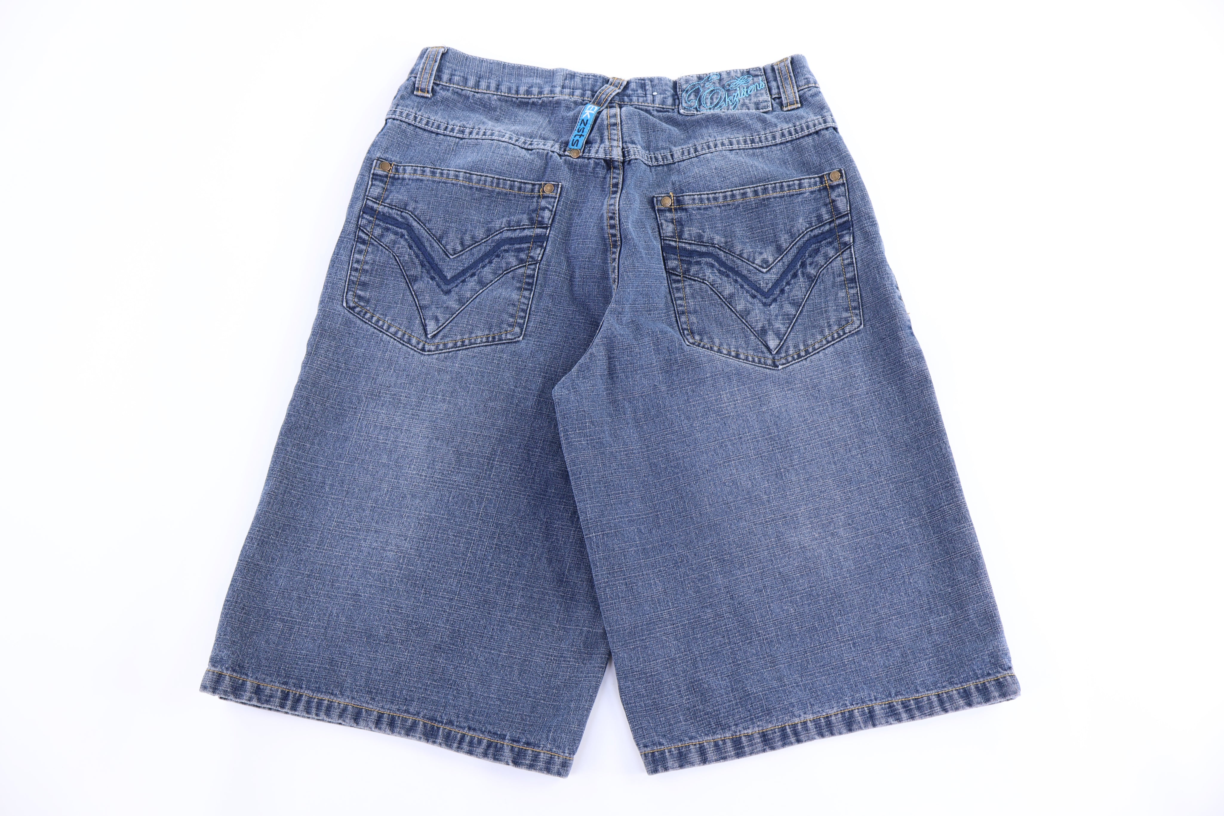 Y2K Ekgister Dark Wash Denim Shorts