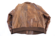 90's Adventure Bound Brown Leather Bomber Jacket