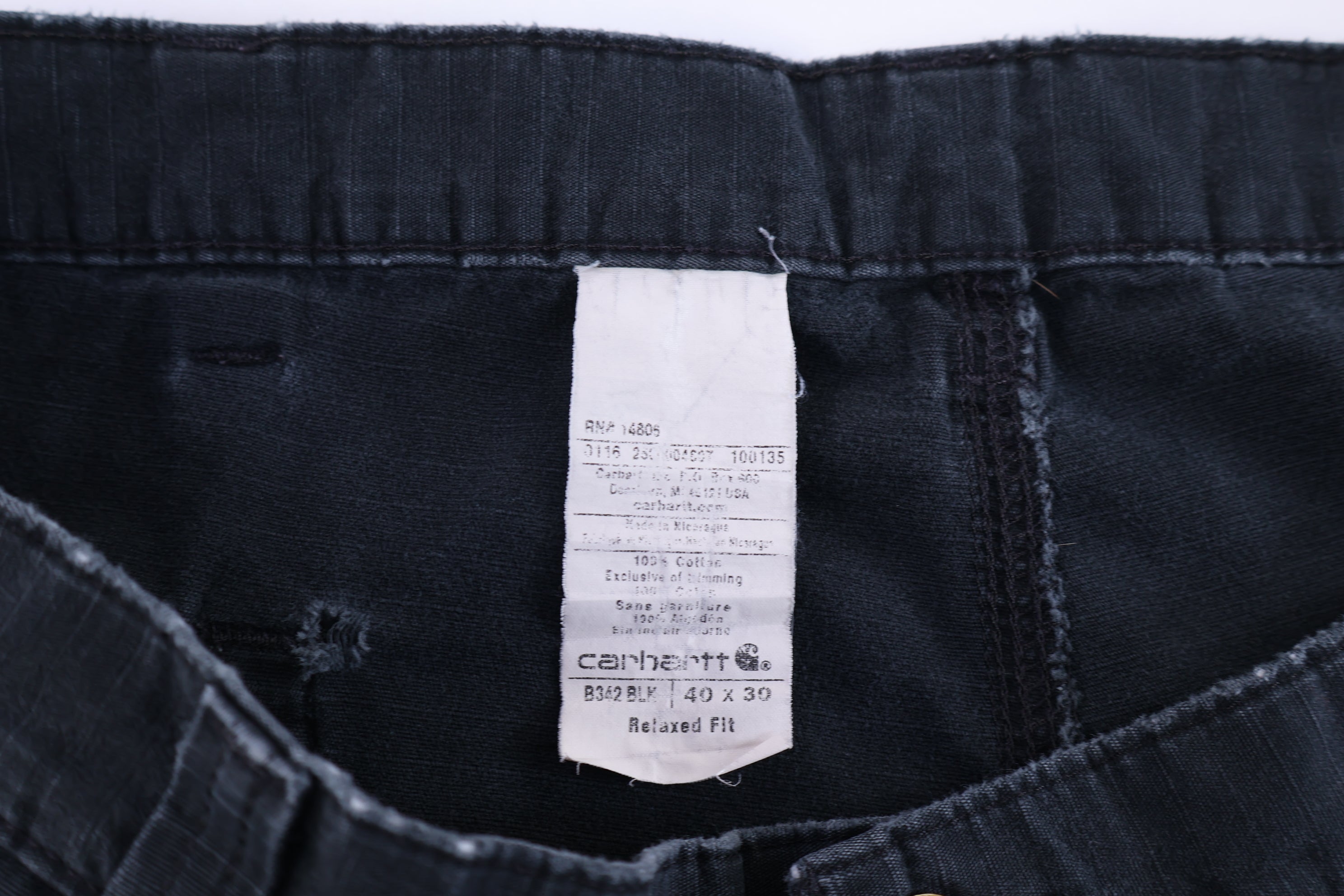Carhartt Logo Patch Black Relaxed Fit Pants