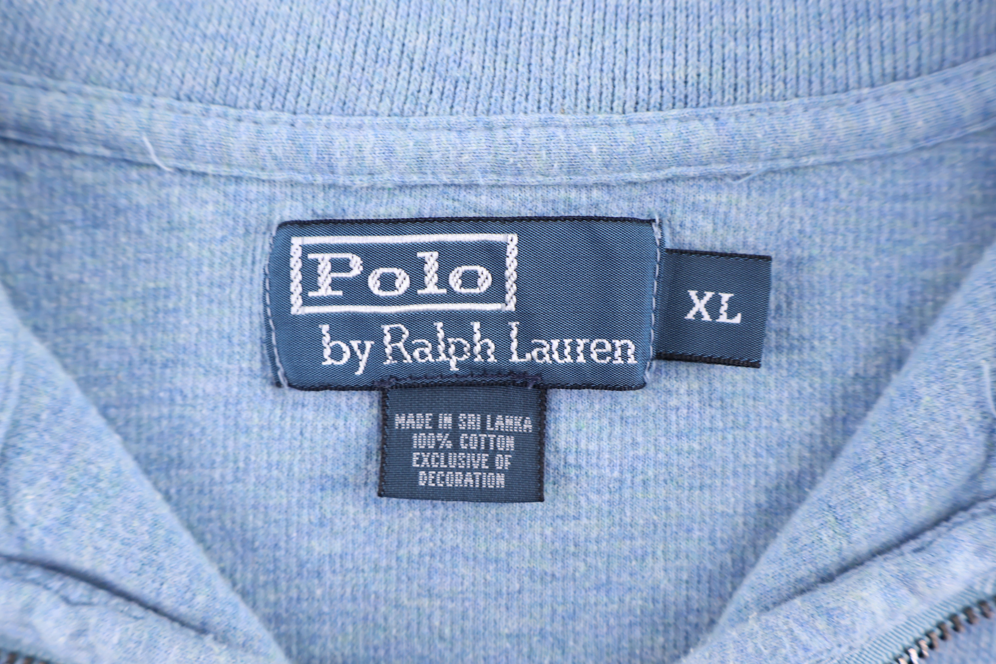 Polo by Ralph Lauren Embroidered Logo Blue Quarter Zip Sweater