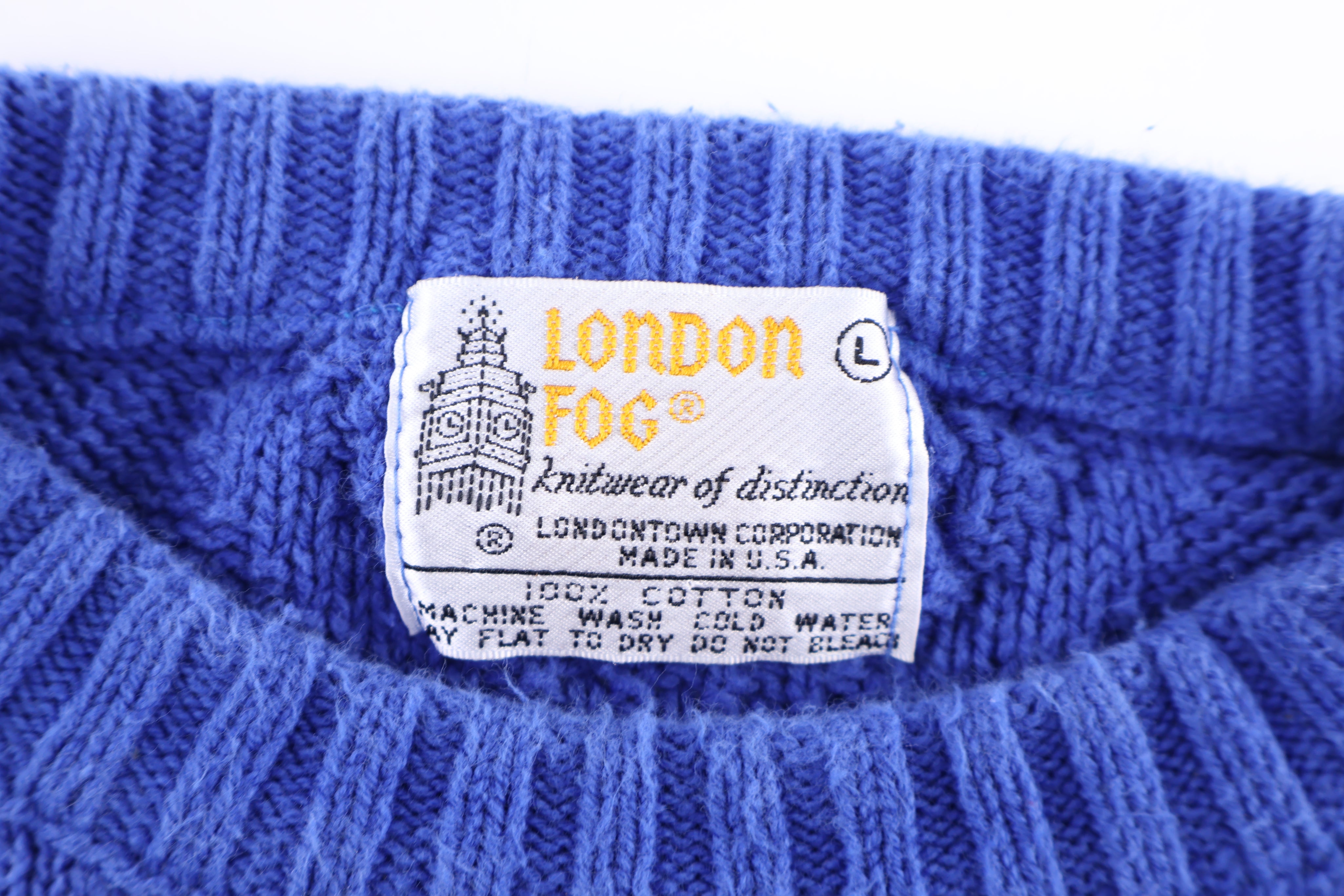Vintage London Fog Blue Knit Sweater