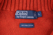 Polo by Ralph Lauren Embroidered Logo Orange Quarter Zip Sweater