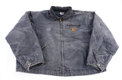 Carhartt Logo Patch Grey Blanket Lined Detroit Jacket