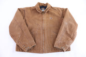 Carhartt Logo Patch Tan Blanket Lined Detroit Jacket