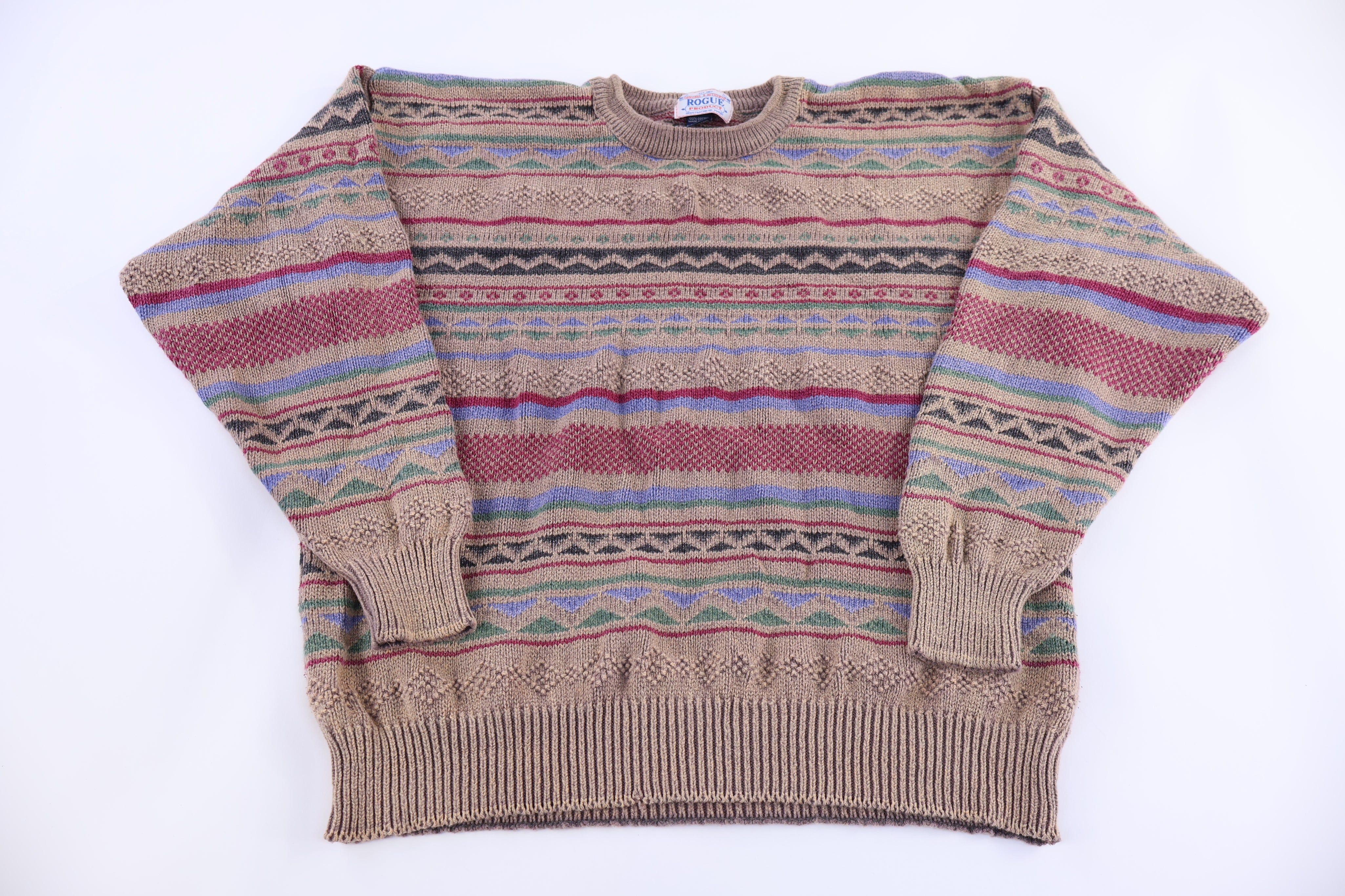 90's Rogue Product Multipattern Knit Sweater